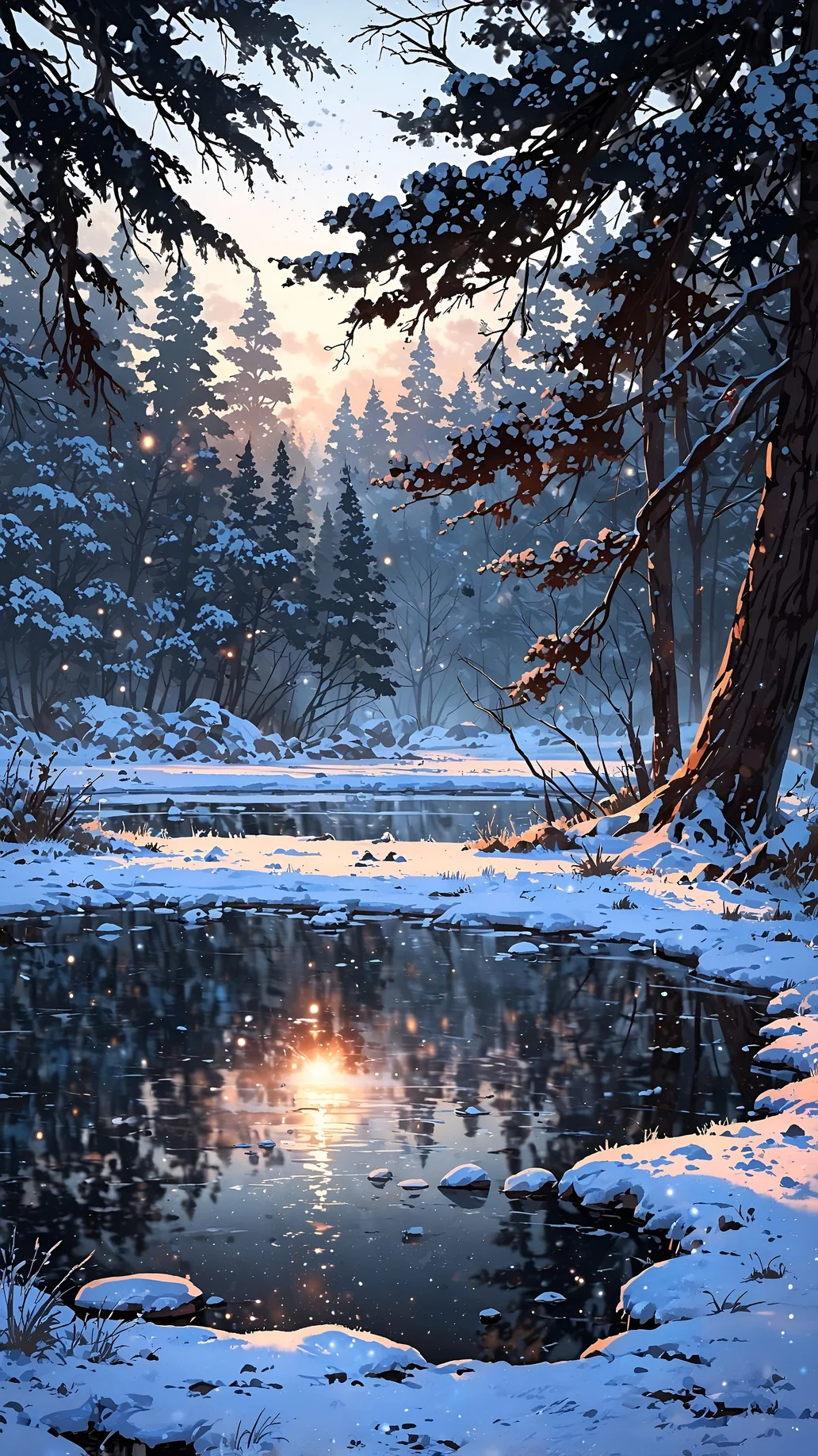 Anime Winterwald Tapete - 4K Hohe Auflösung