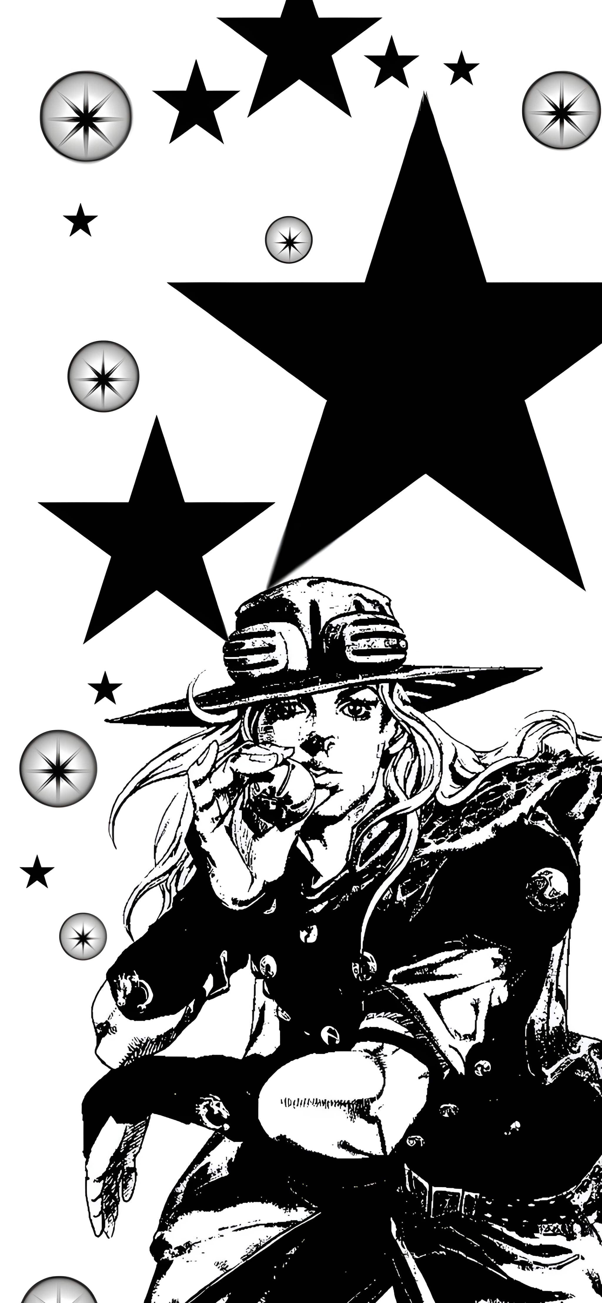 JoJo's Bizarre Adventure Manga Wallpaper Black White Stars