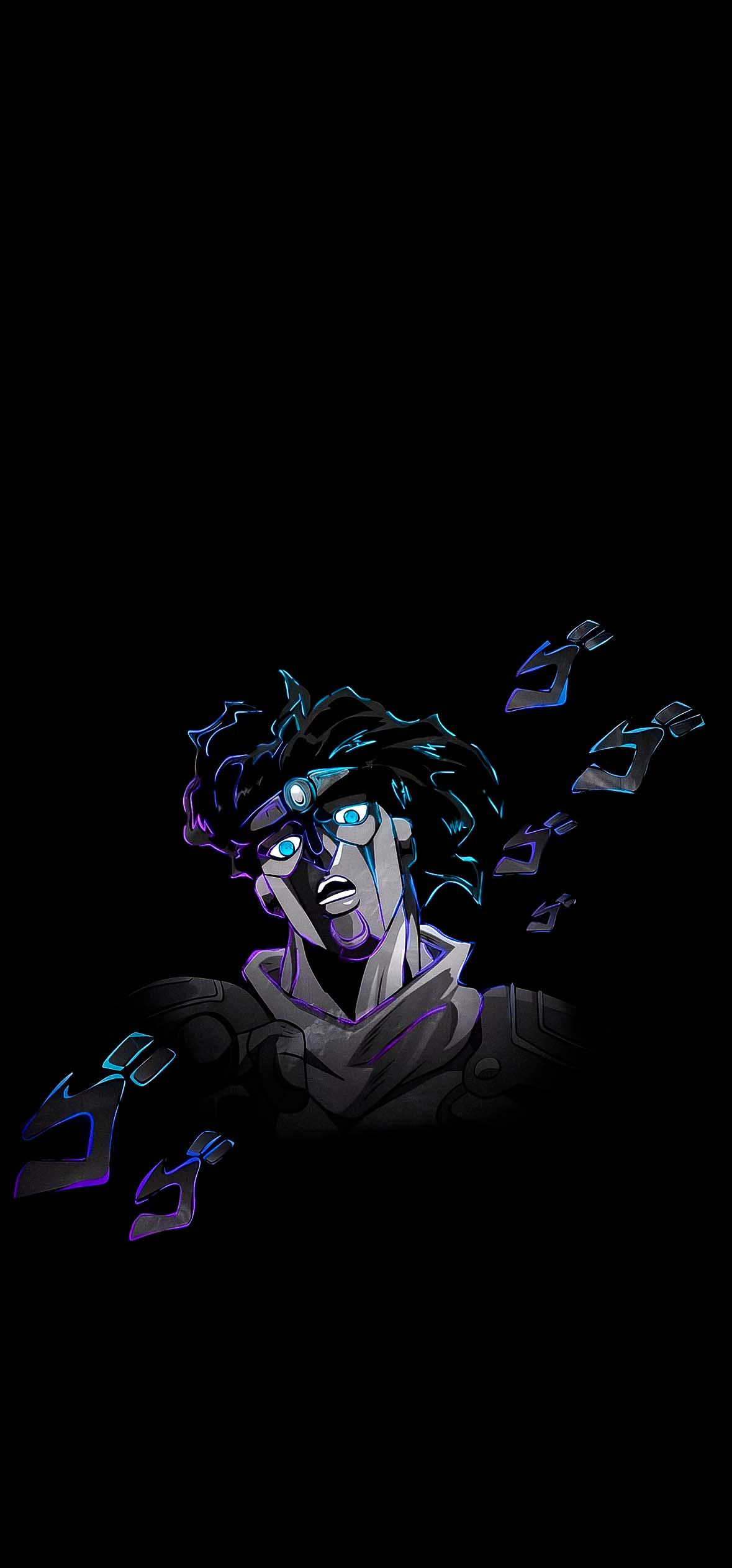 Jotaro Kujo Neon Aura Dark 4K Wallpaper