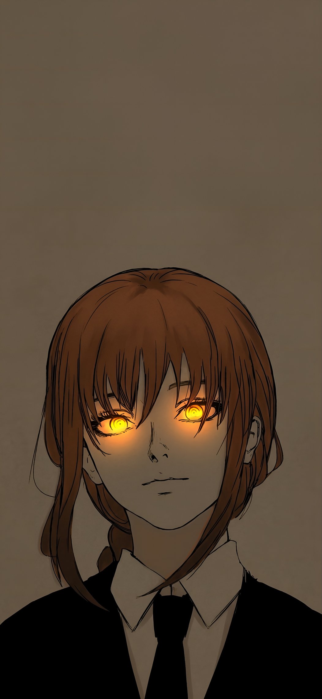 Makima Glowing Eyes Dark Aesthetic Wallpaper