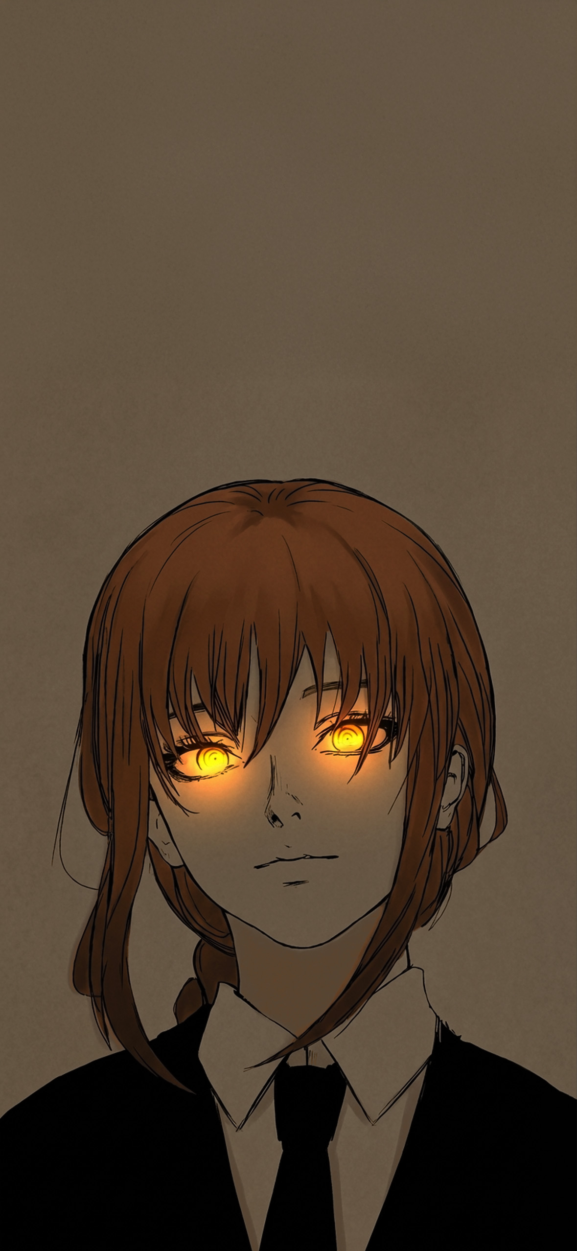 Makima Glowing Eyes Dark Aesthetic Wallpaper