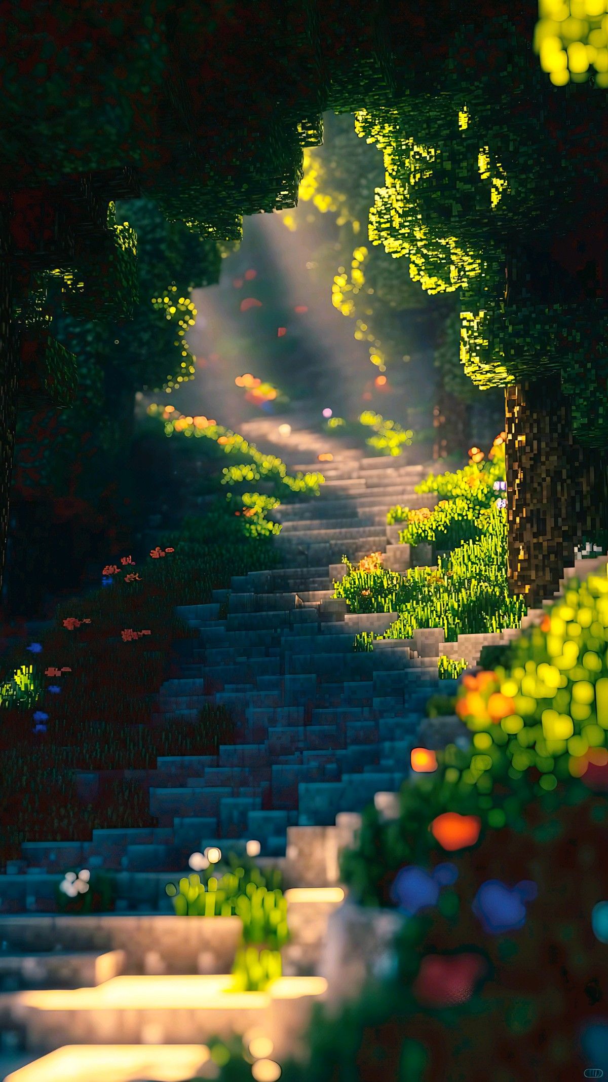 Wallpaper Minecraft 4K: Jalur Hutan Ajaib