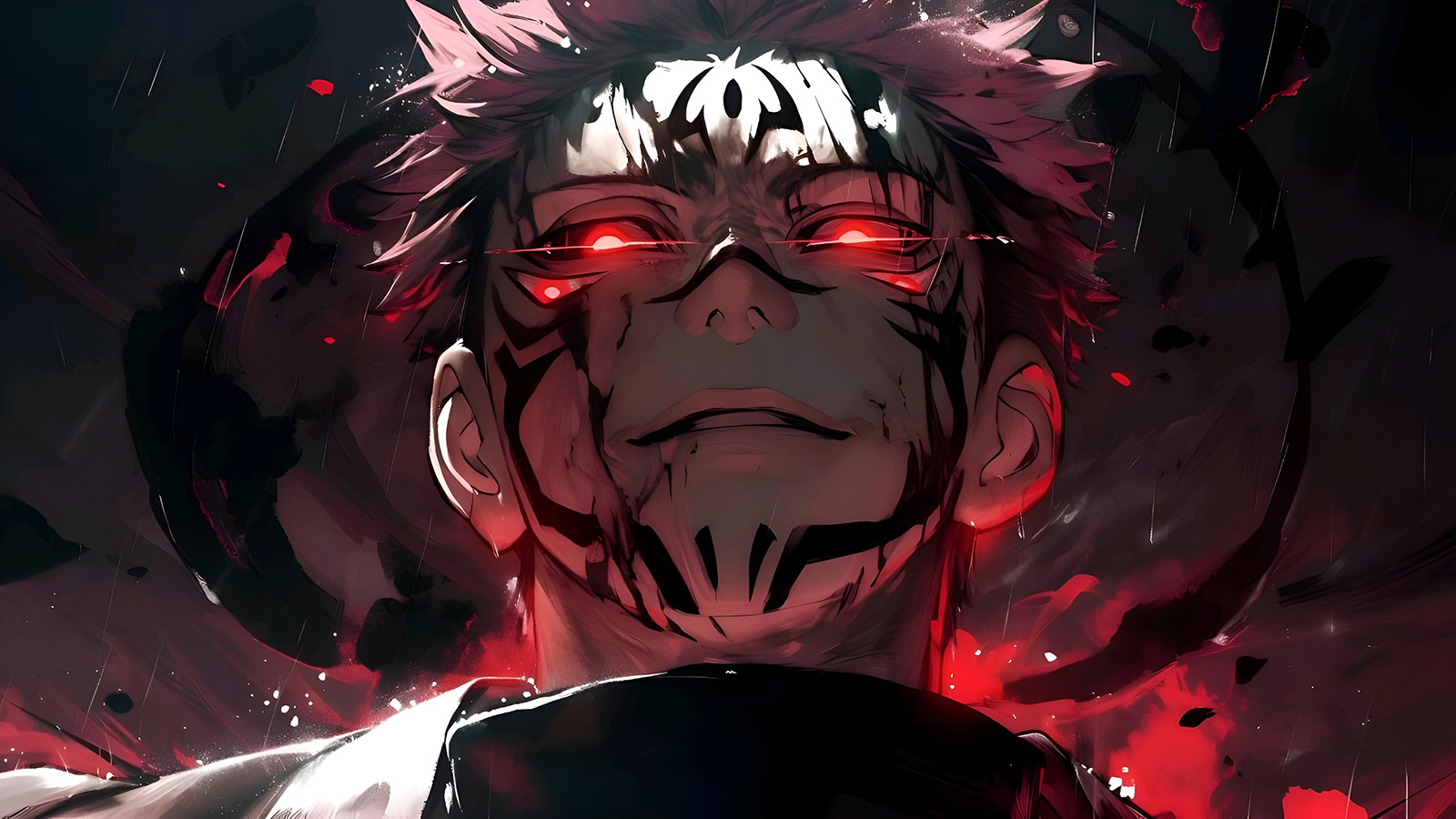 Jujutsu Kaisen Sukuna Dunkle Kraft 4K Wallpaper