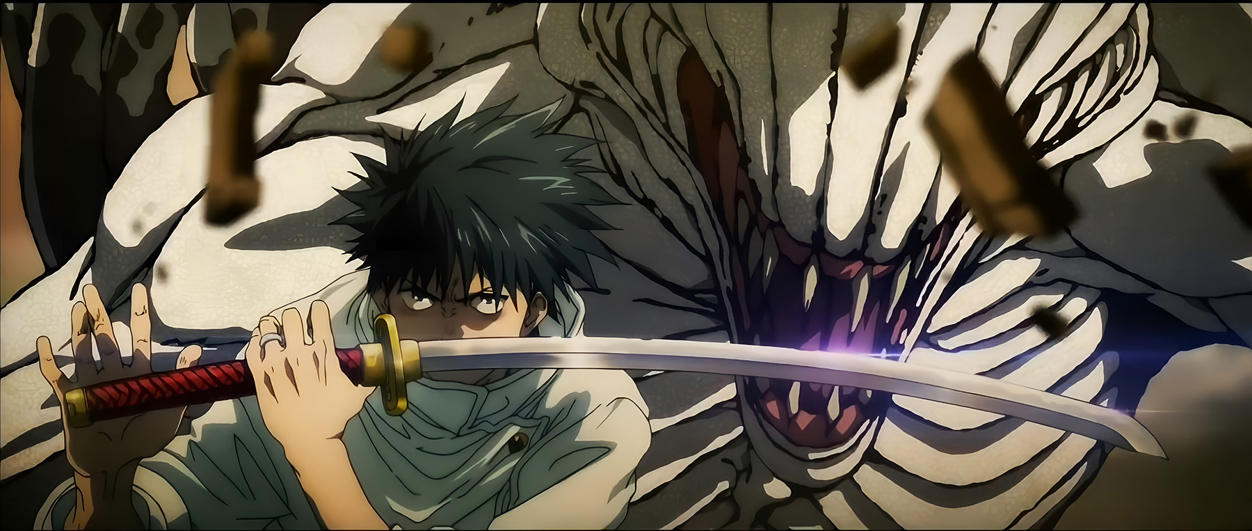 Jujutsu Kaisen Megumi Fushiguro Sword Battle Wallpaper