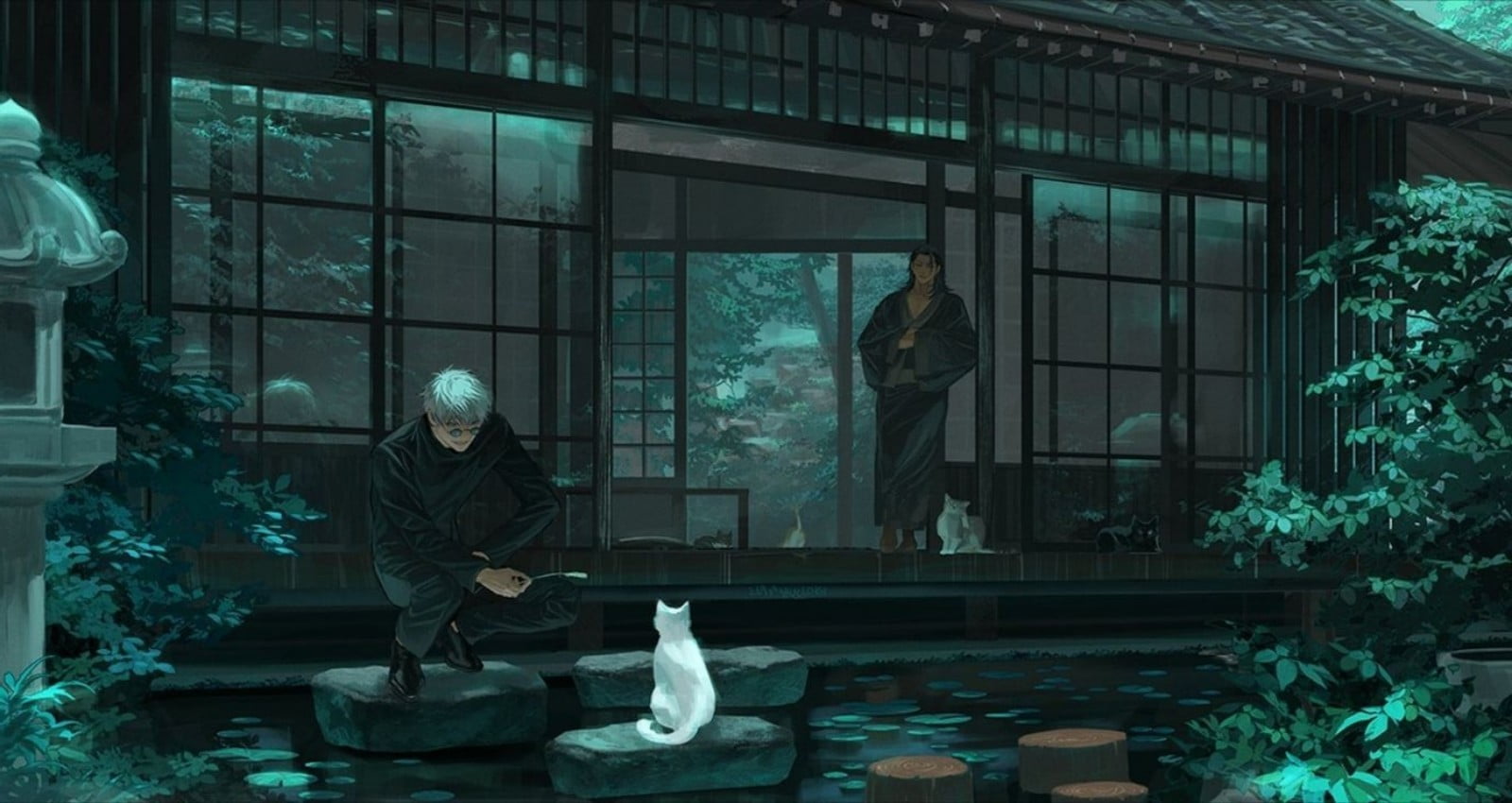 Jujutsu Kaisen Night Garden Wallpaper 4K