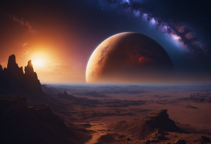 Sfondo Paesaggio Spaziale e Planetario 4K