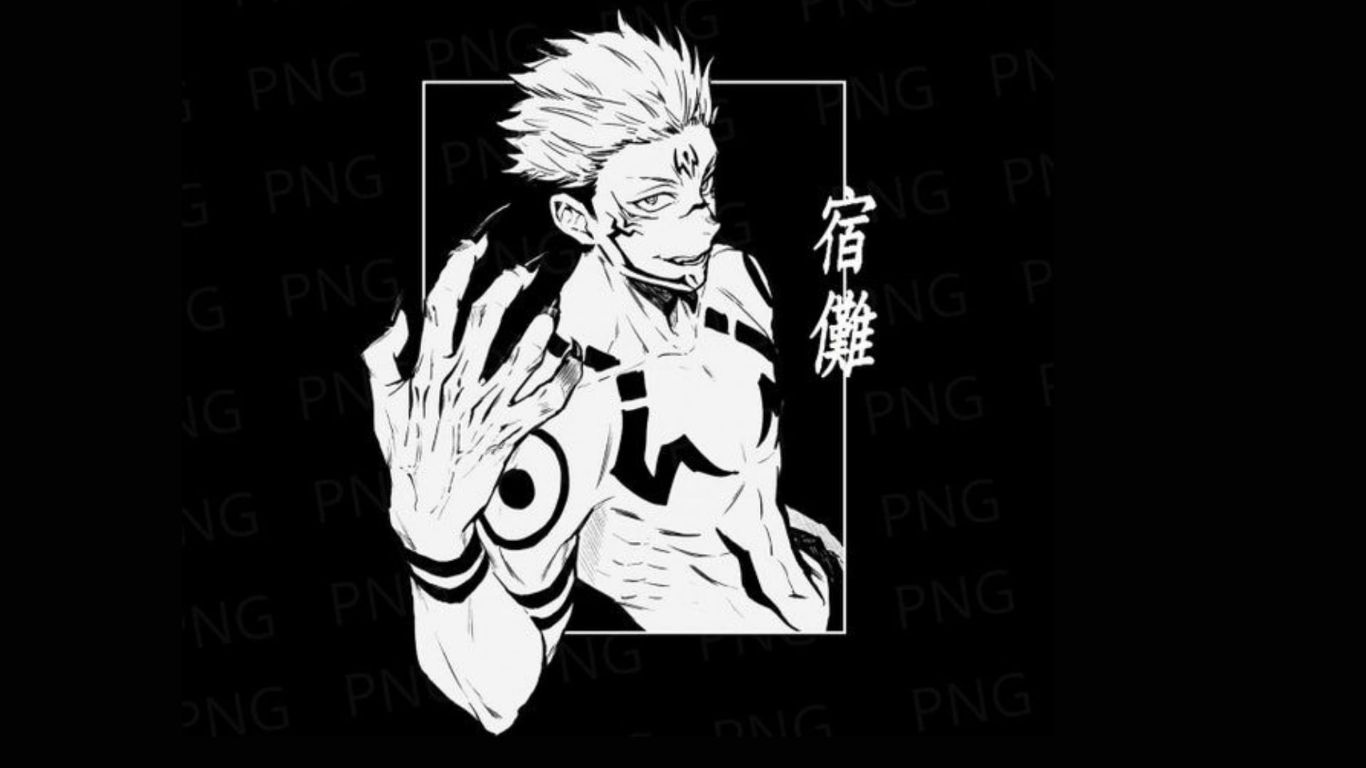 Ryomen Sukuna Jujutsu Kaisen Black Wallpaper