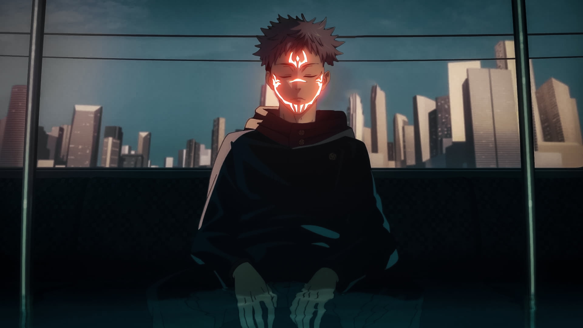 Yuji Itadori Sukuna Markierungen Wallpaper Jujutsu Kaisen