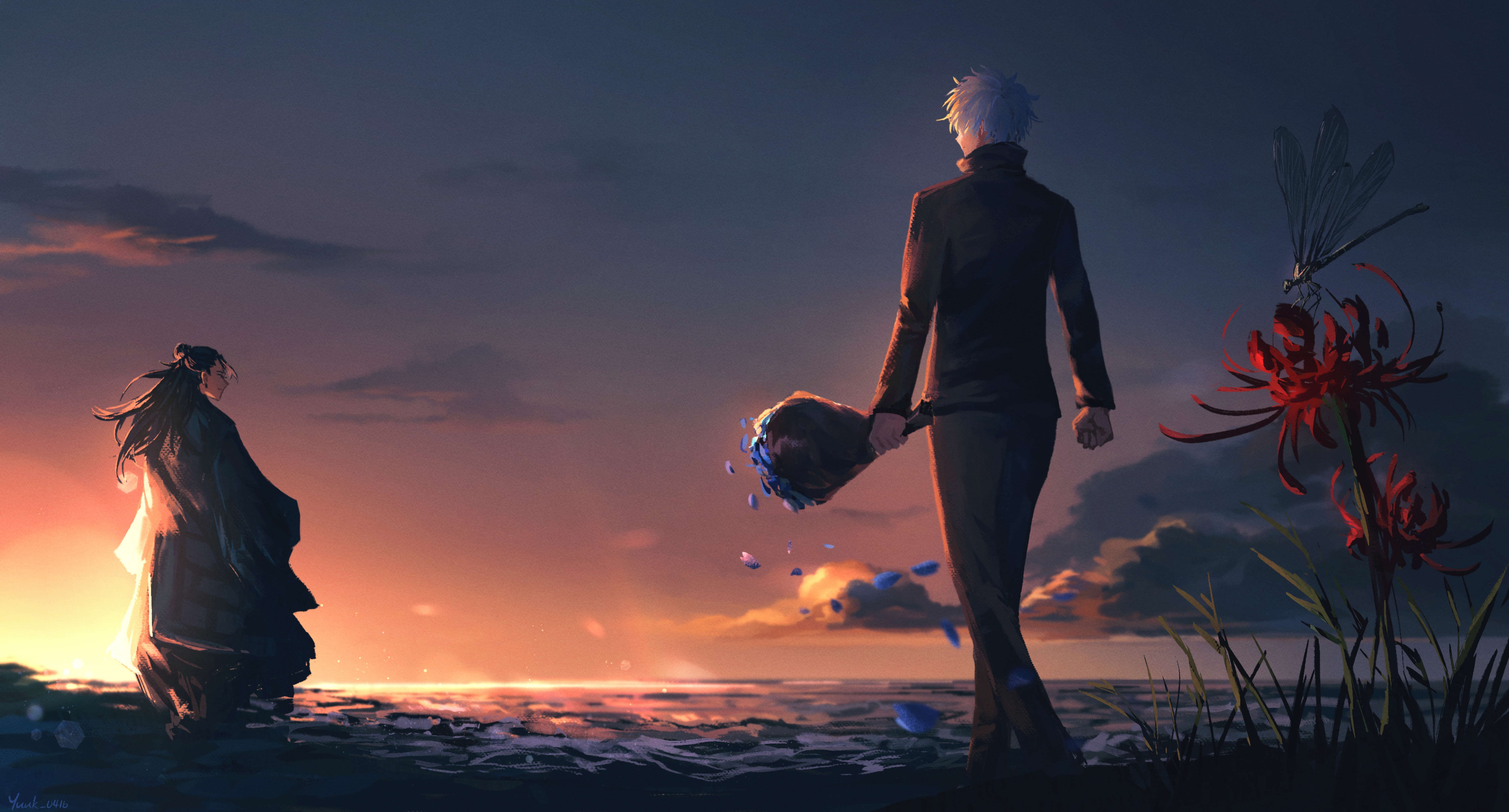 Jujutsu Kaisen Sunset Shore Wallpaper 4K