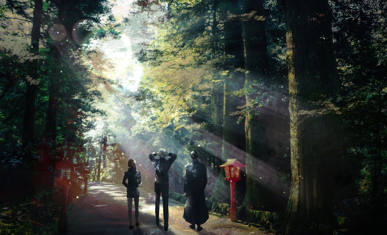 Wallpaper 4K Jalan Kuil Hutan Jujutsu Kaisen