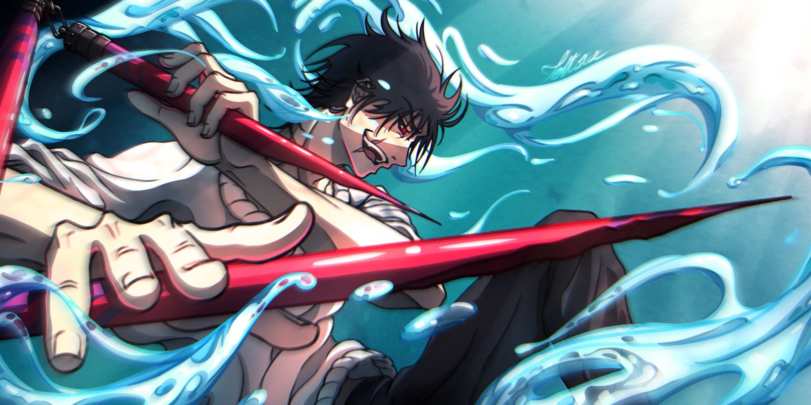Jujutsu Kaisen Toji Fushiguro Water Slash Wallpaper