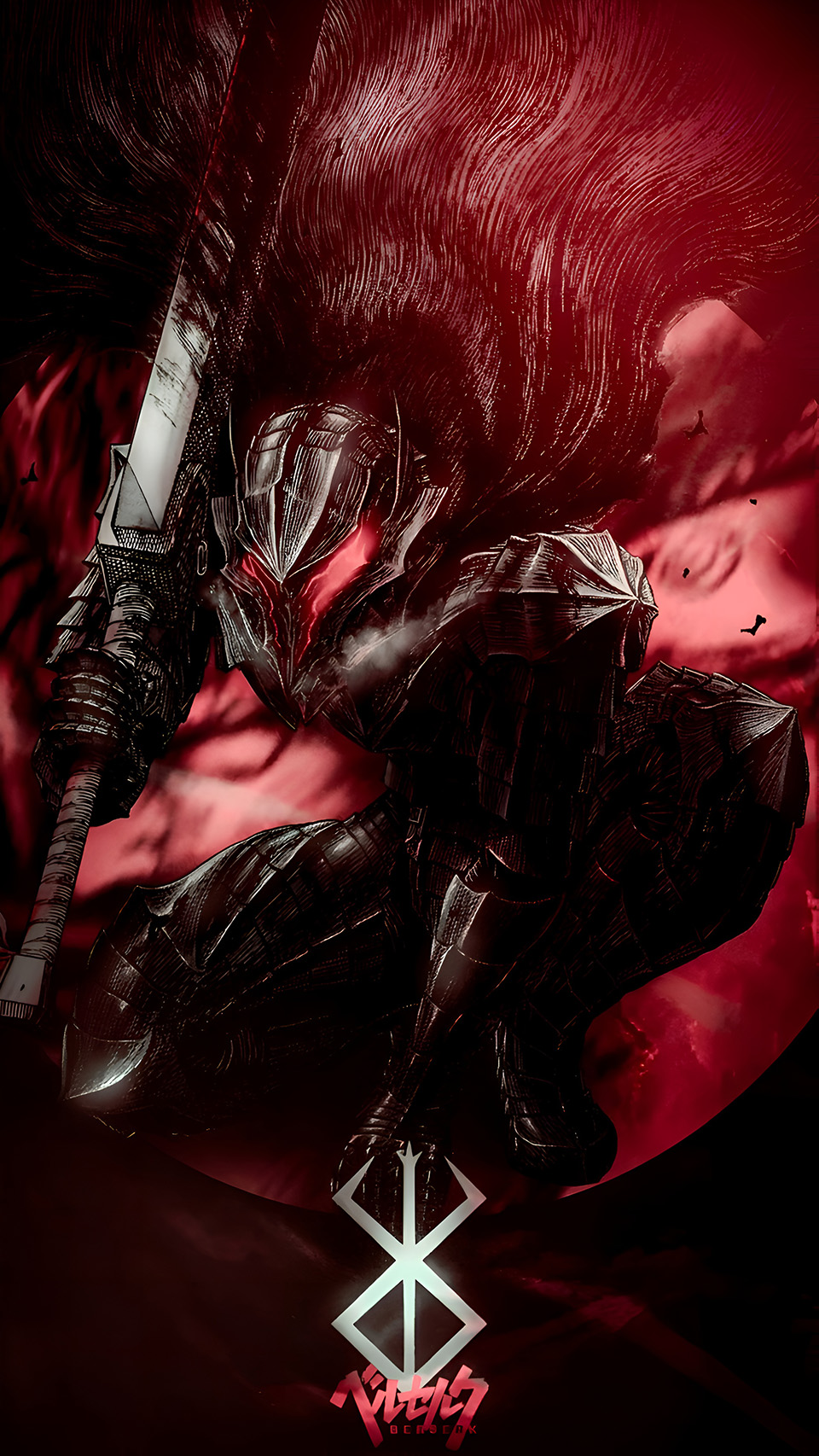 Berserk Guts Spadasinul Negru Wallpaper 4K