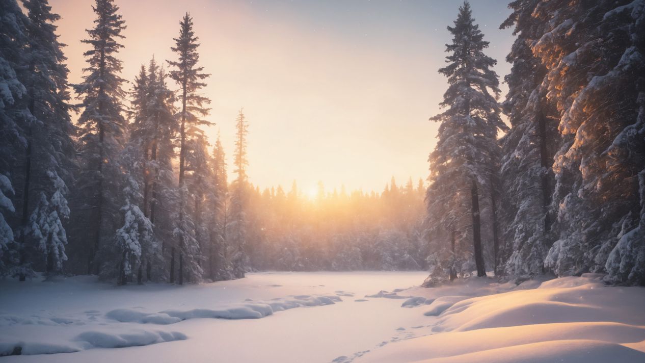Winter Forest Sunrise Wallpaper - 4K High Resolution