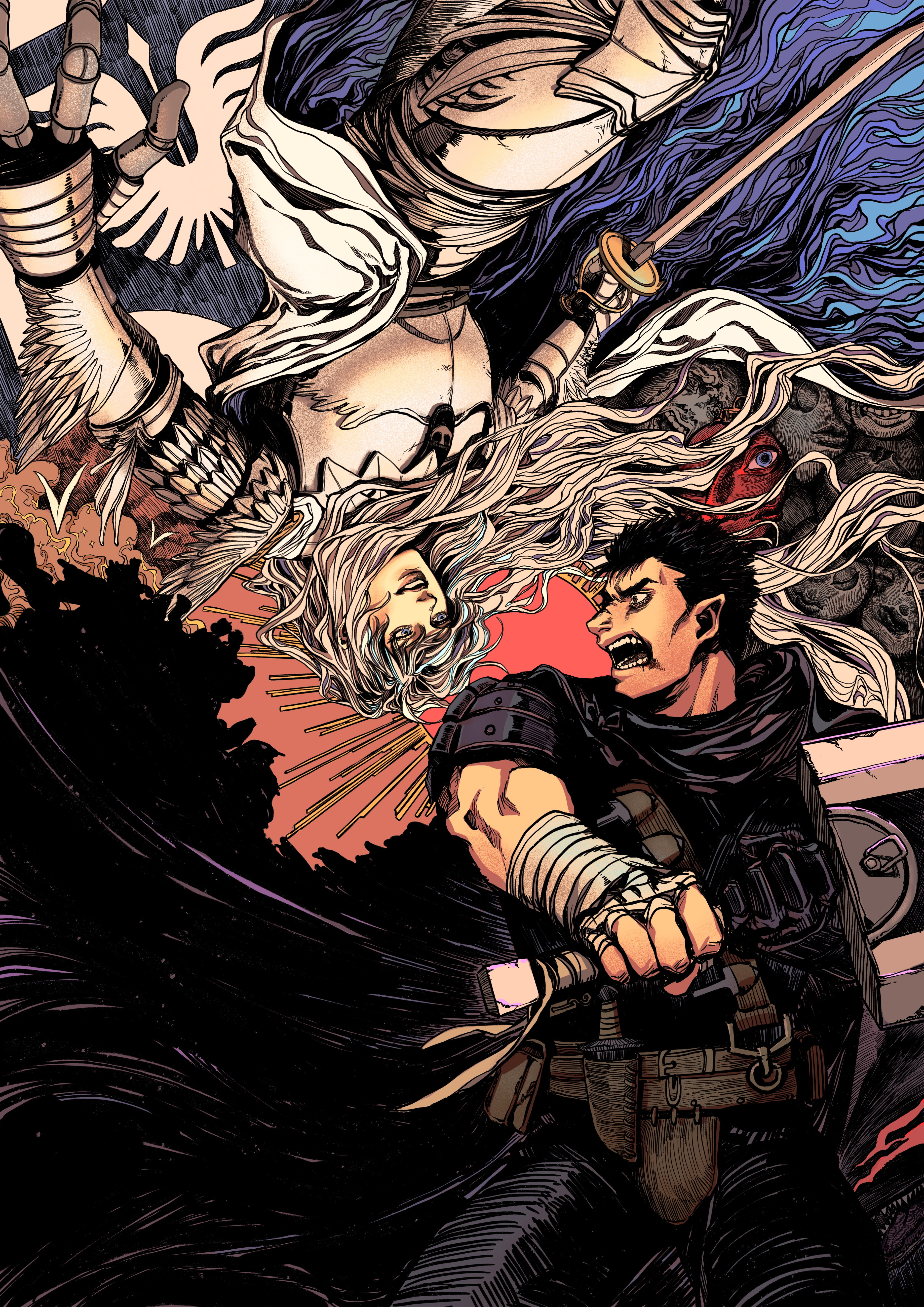 Berserk Guts and Griffith Epic Battle Wallpaper