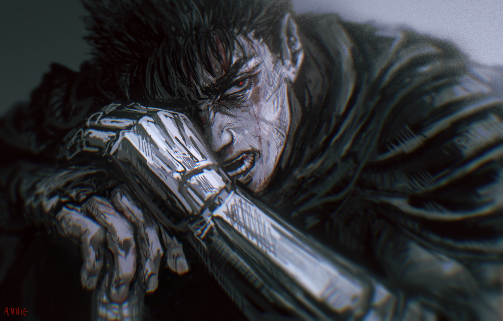 Guts Berserk Black Swordsman 4K Wallpaper