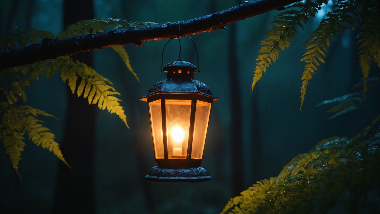4K Forest Lantern Wallpaper