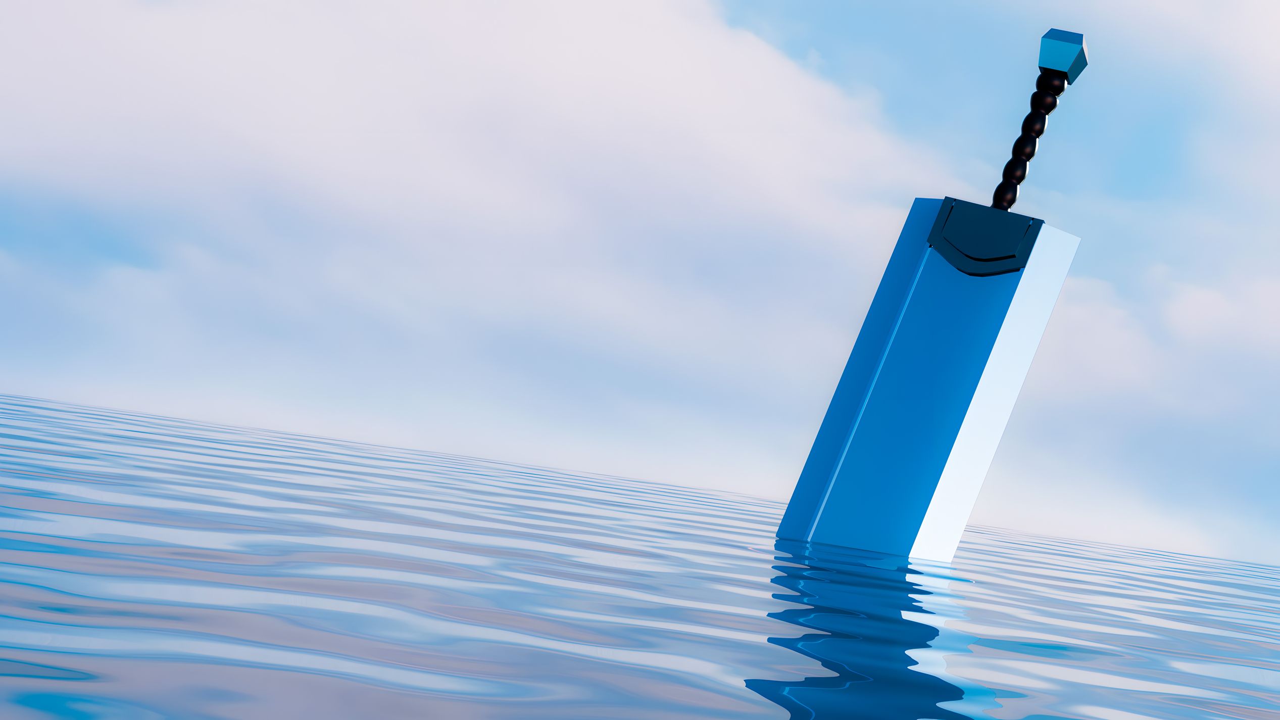 Tapet Berserk Sabia Ucigașului de Dragoni Scufundată în Ocean