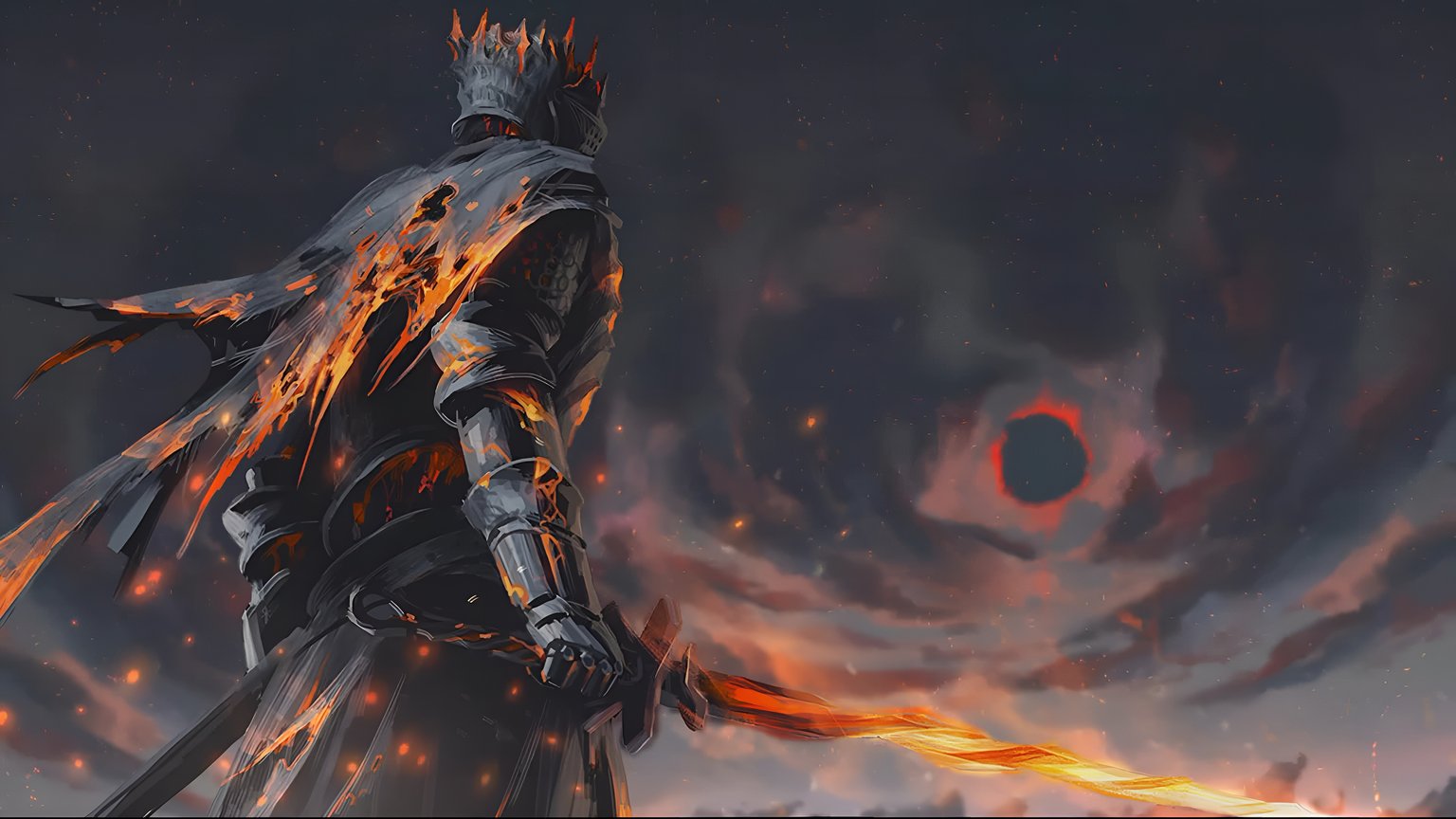 Dark Souls Flame Knight Wallpaper 4K