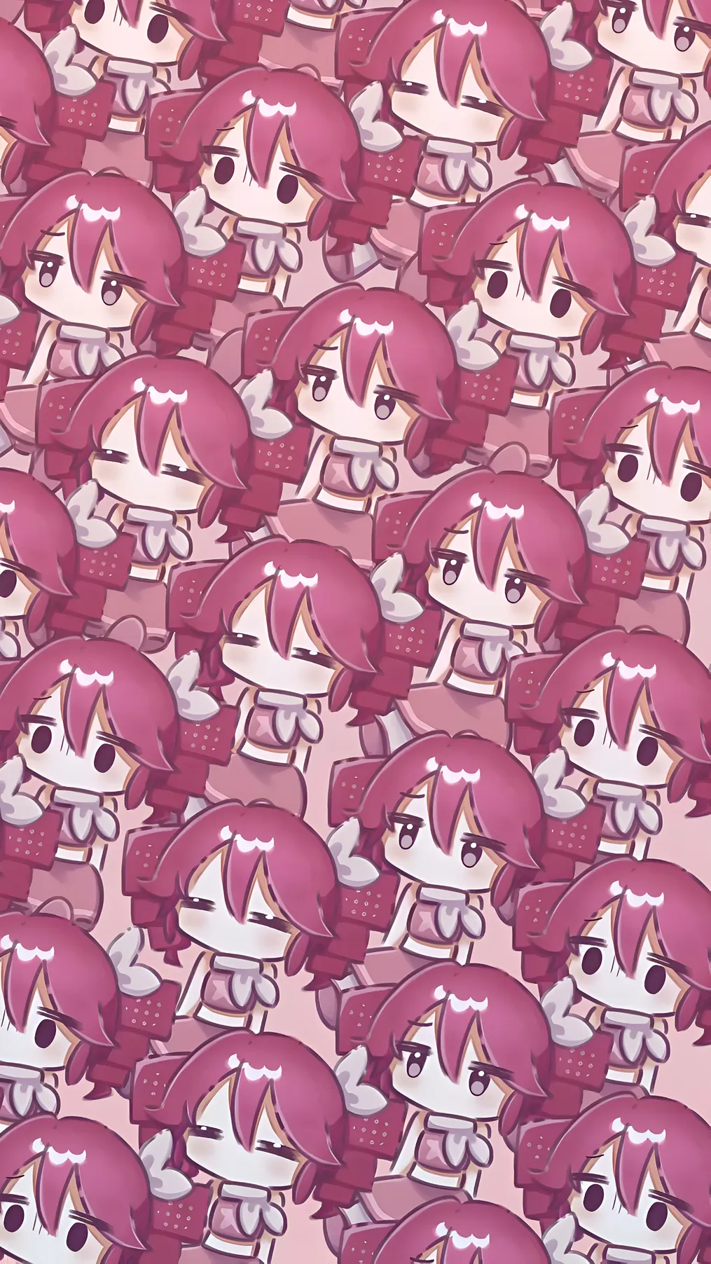 Kasane Teto Chibi Pattern 4K Wallpaper