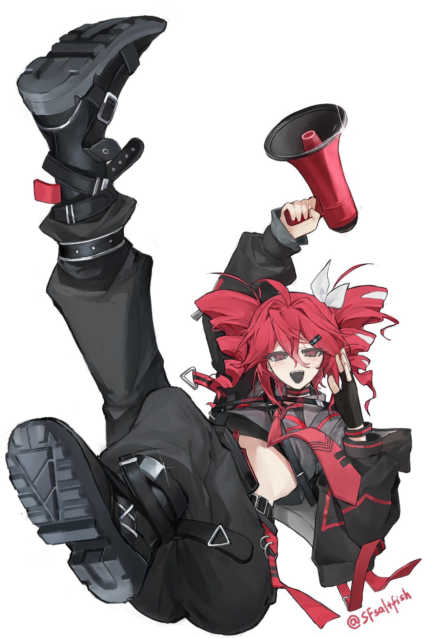 Kasane Teto Megaphone Wallpaper – 4K Anime Art