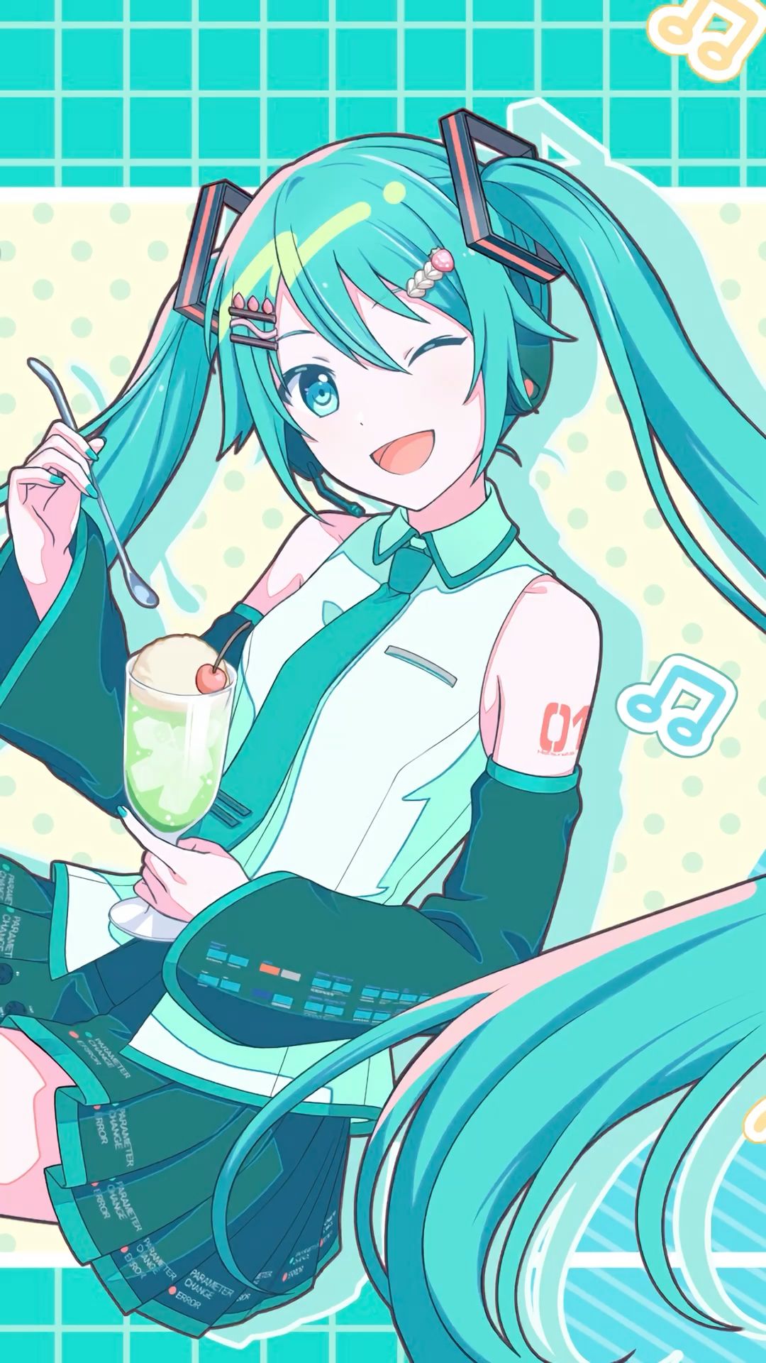 Hatsune Miku Teal Aesthetic 4K Wallpaper