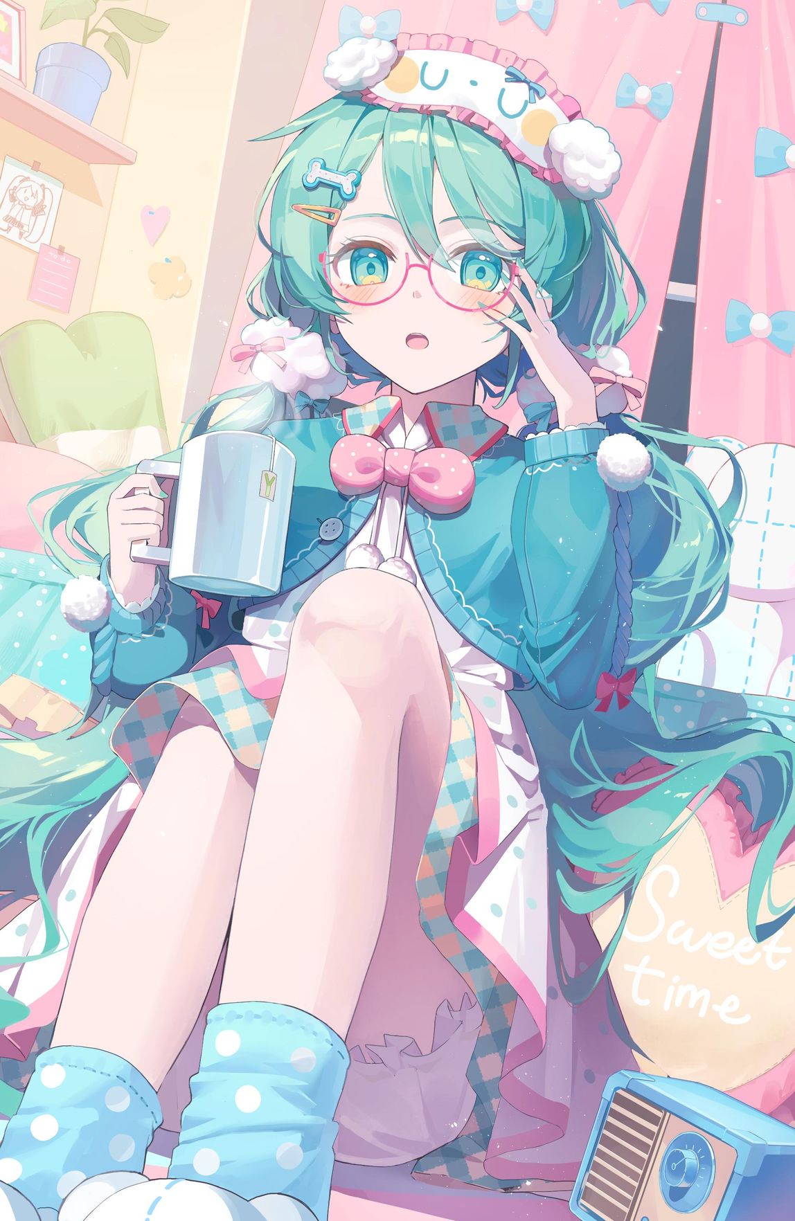 Hatsune Miku Sweet Time Cozy Anime Wallpaper
