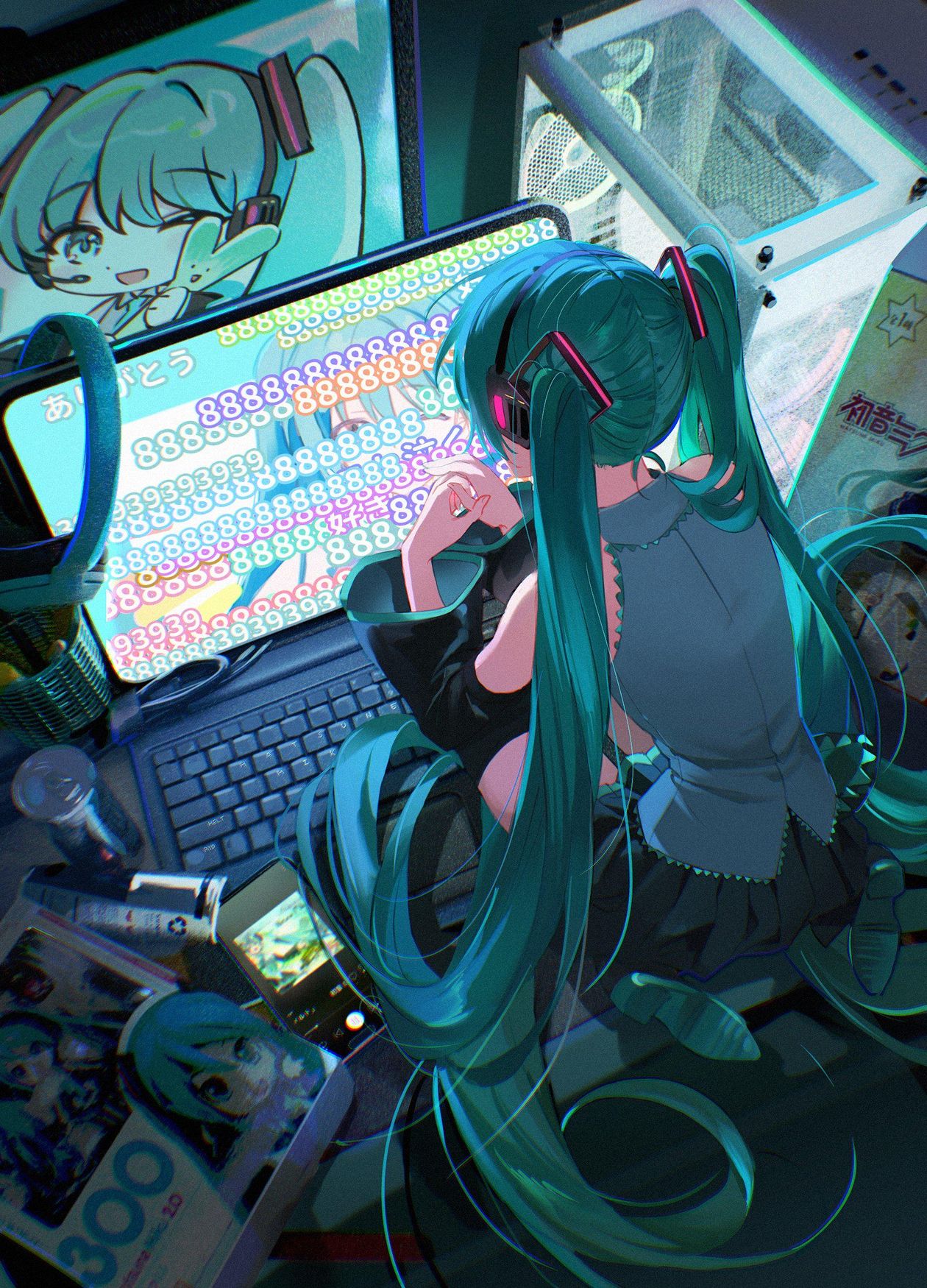 ہاٹسونے میکو گیمر روم 4K وال پیپر