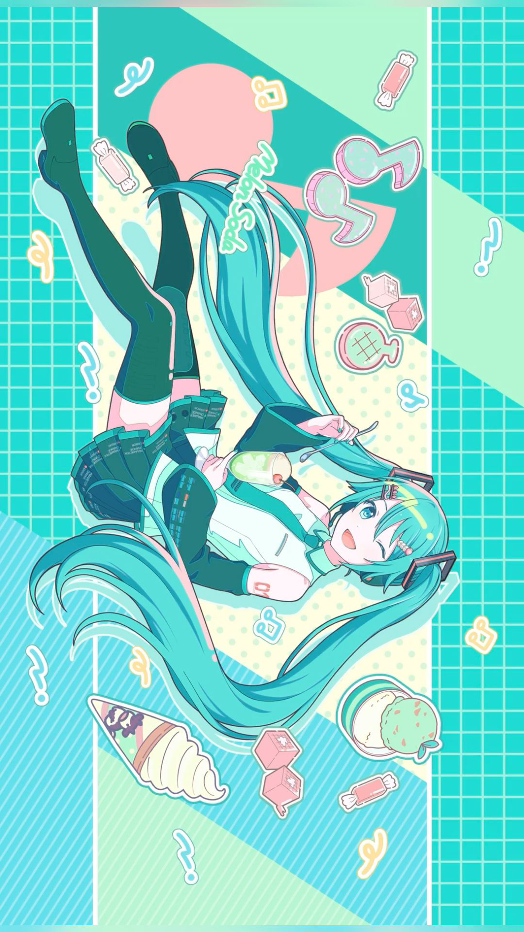 Hatsune Miku Candy World 4K Wallpaper