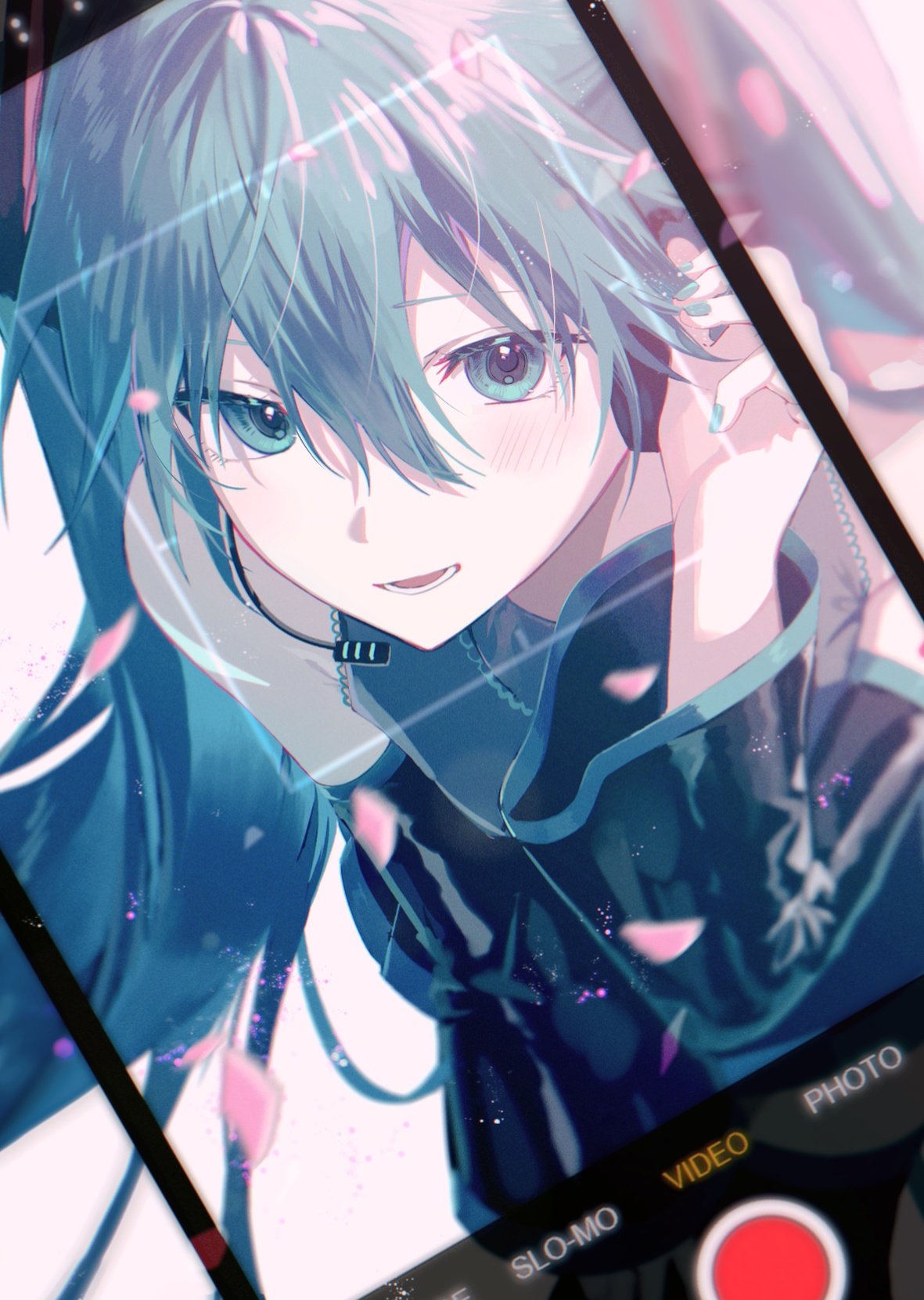 Естетичен Аниме Тапет със Селфи на Хацуне Мику