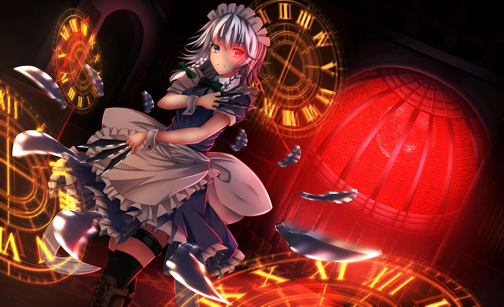 Sakuya Izayoi Touhou Project 4K Wallpaper