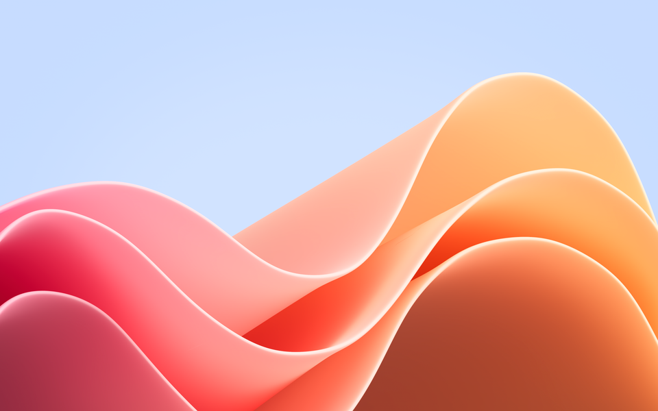 Windows 11 Mapazia ya Mawimbi ya Mchororo - 4K Ultra HD Rangi ya Orange Pink Desktop Background