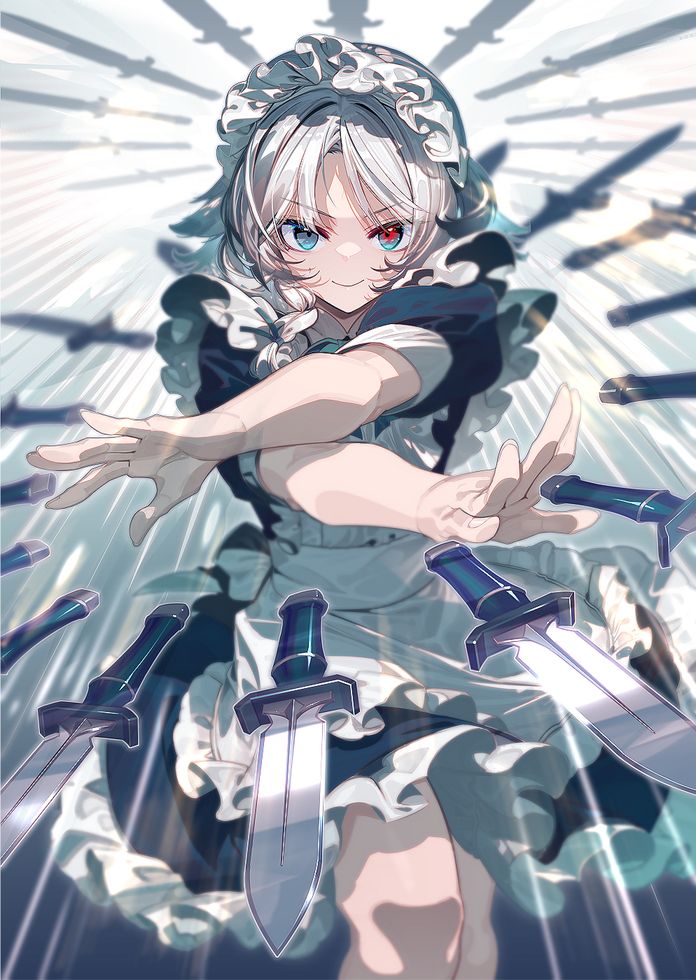 十六夜咲夜飞刀壁纸 4K