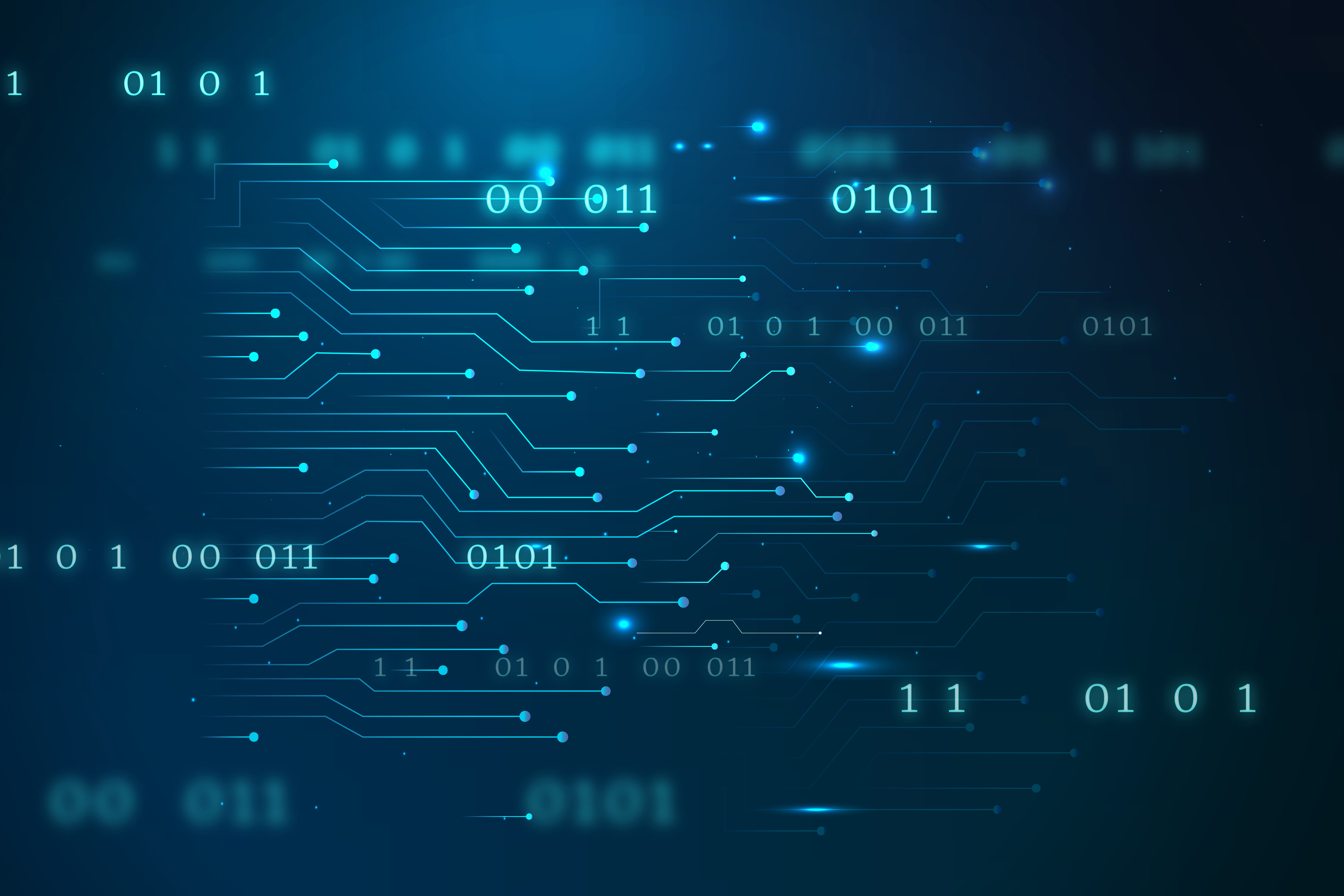 Digital Circuit Binary Code Wallpaper 4K