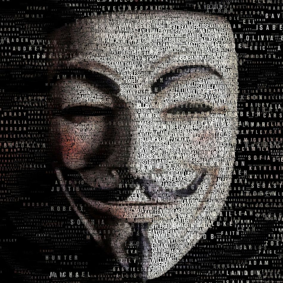 Anonymous Mask Typography Art Wallpaper