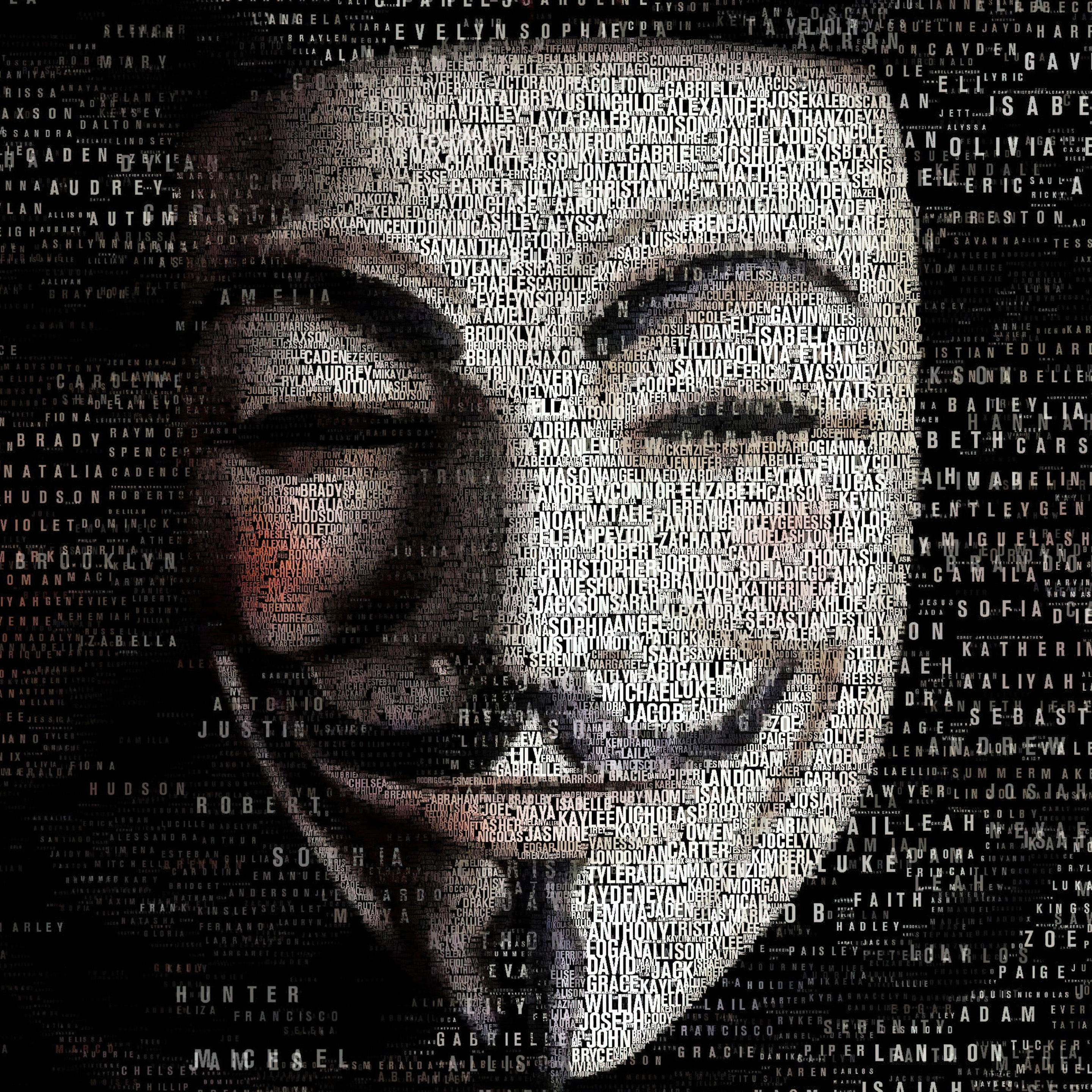 Anonymous Mask Typography Art Wallpaper