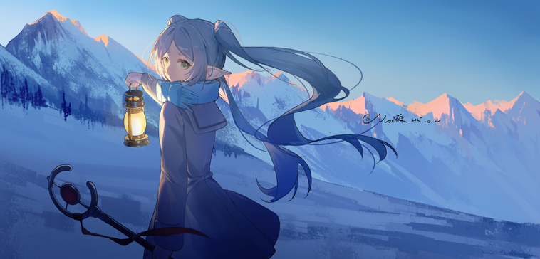 フリーレン冬山アニメ壁紙 - 4K