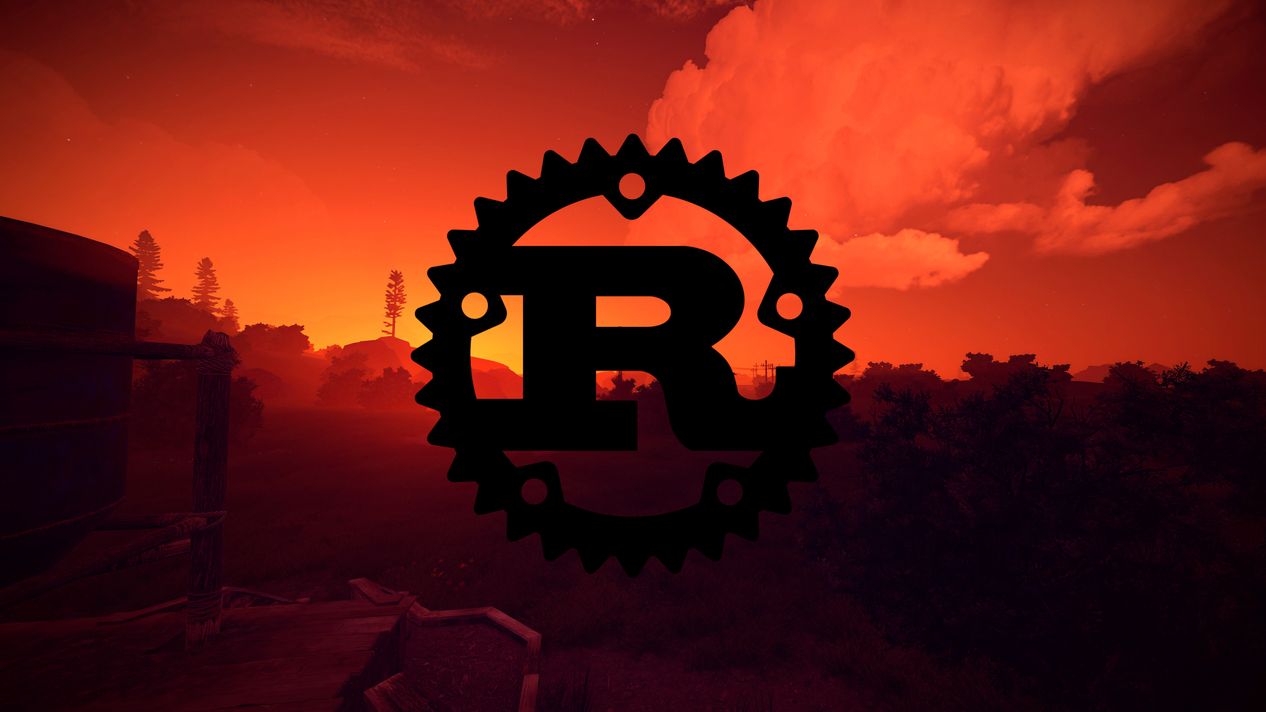 Rust Programming Language Logo Sunset Wallpaper 4K