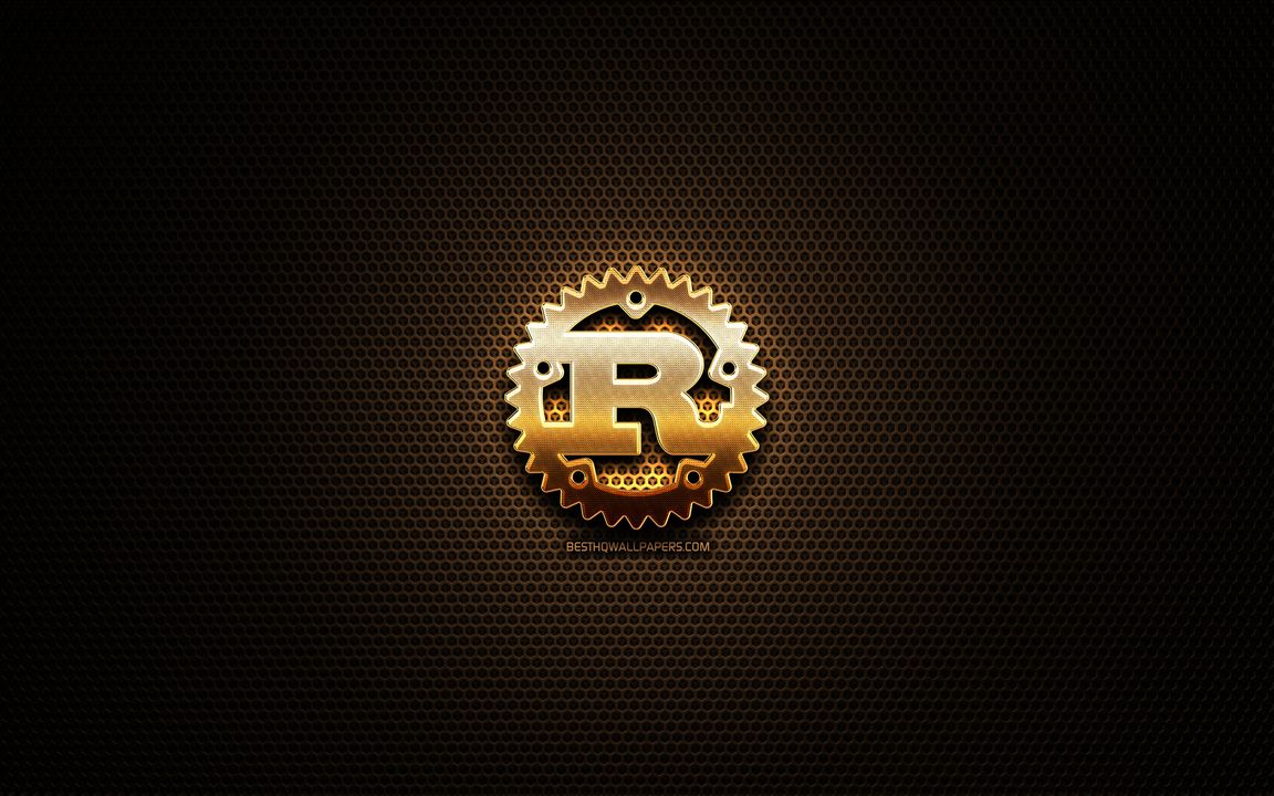 Rust Programming Language Golden Logo 4K Wallpaper