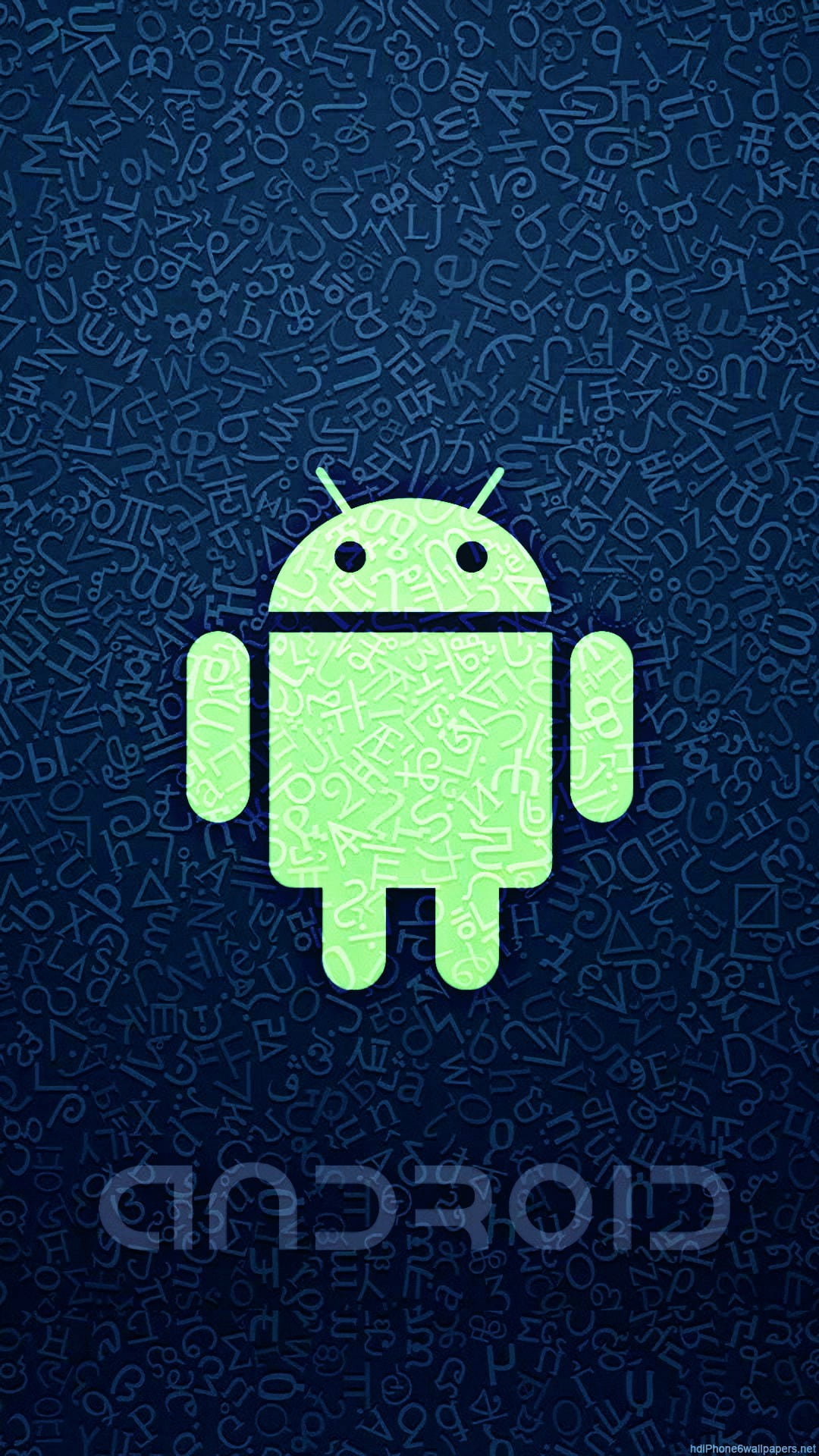 Android Robot Logo Dark Blue 4K Wallpaper