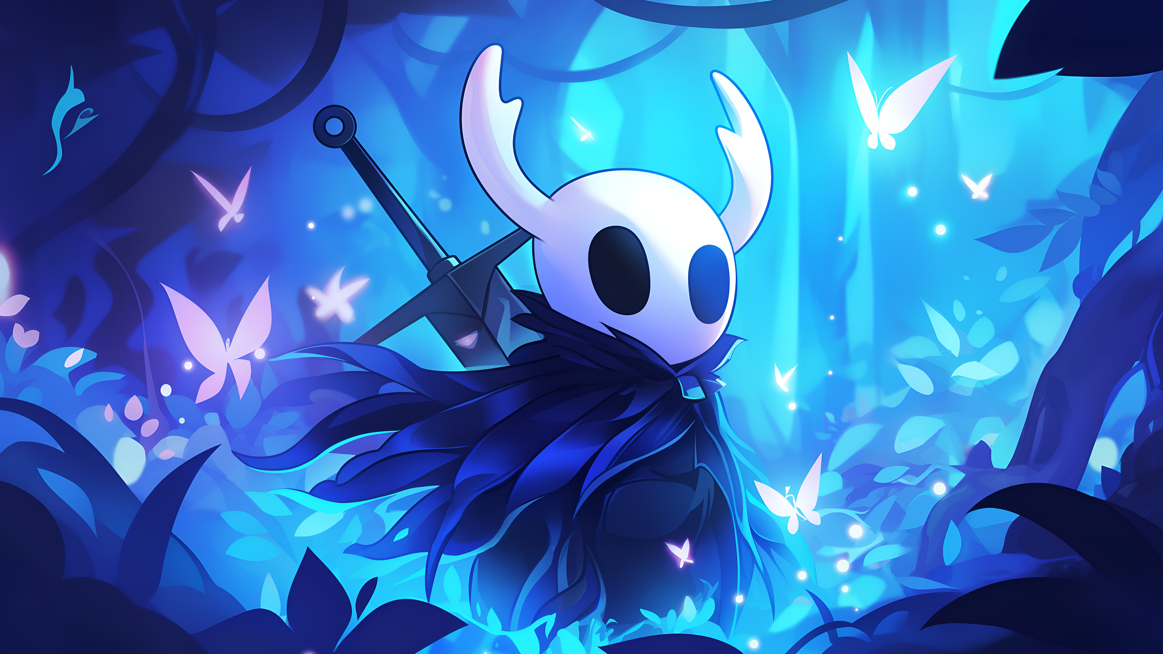 Hollow Knight Msitu wa Buluu 4K Wallpaper