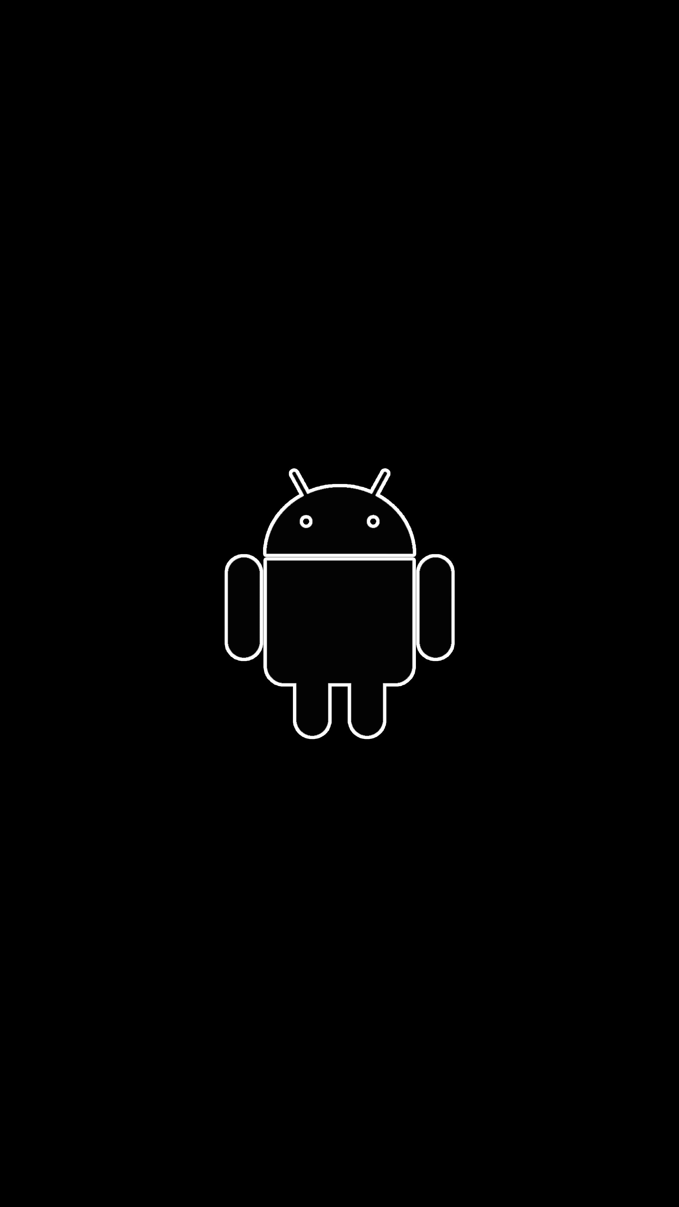 Android Logo Dark Minimalist 4K Wallpaper