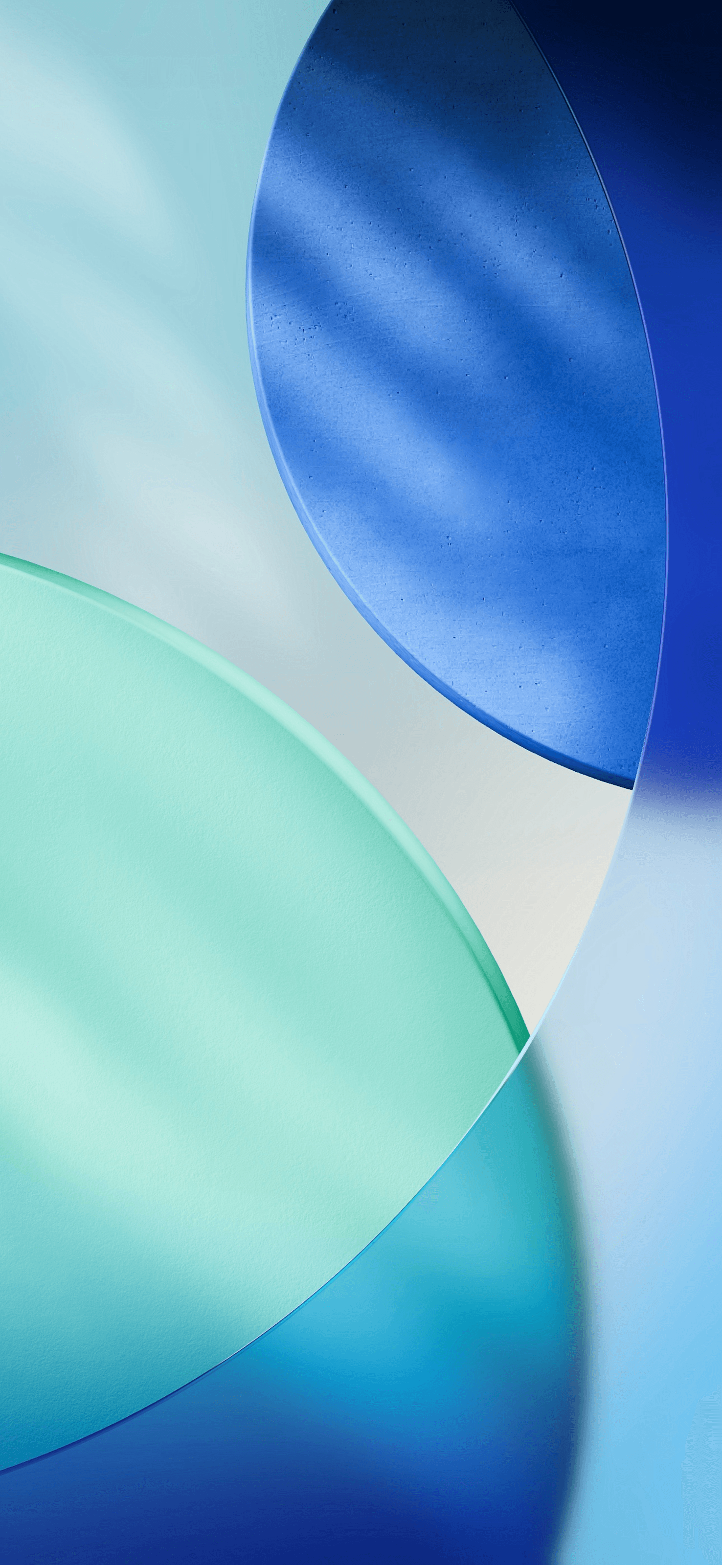 Blue Teal Glass Circles iOS Wallpaper 4K