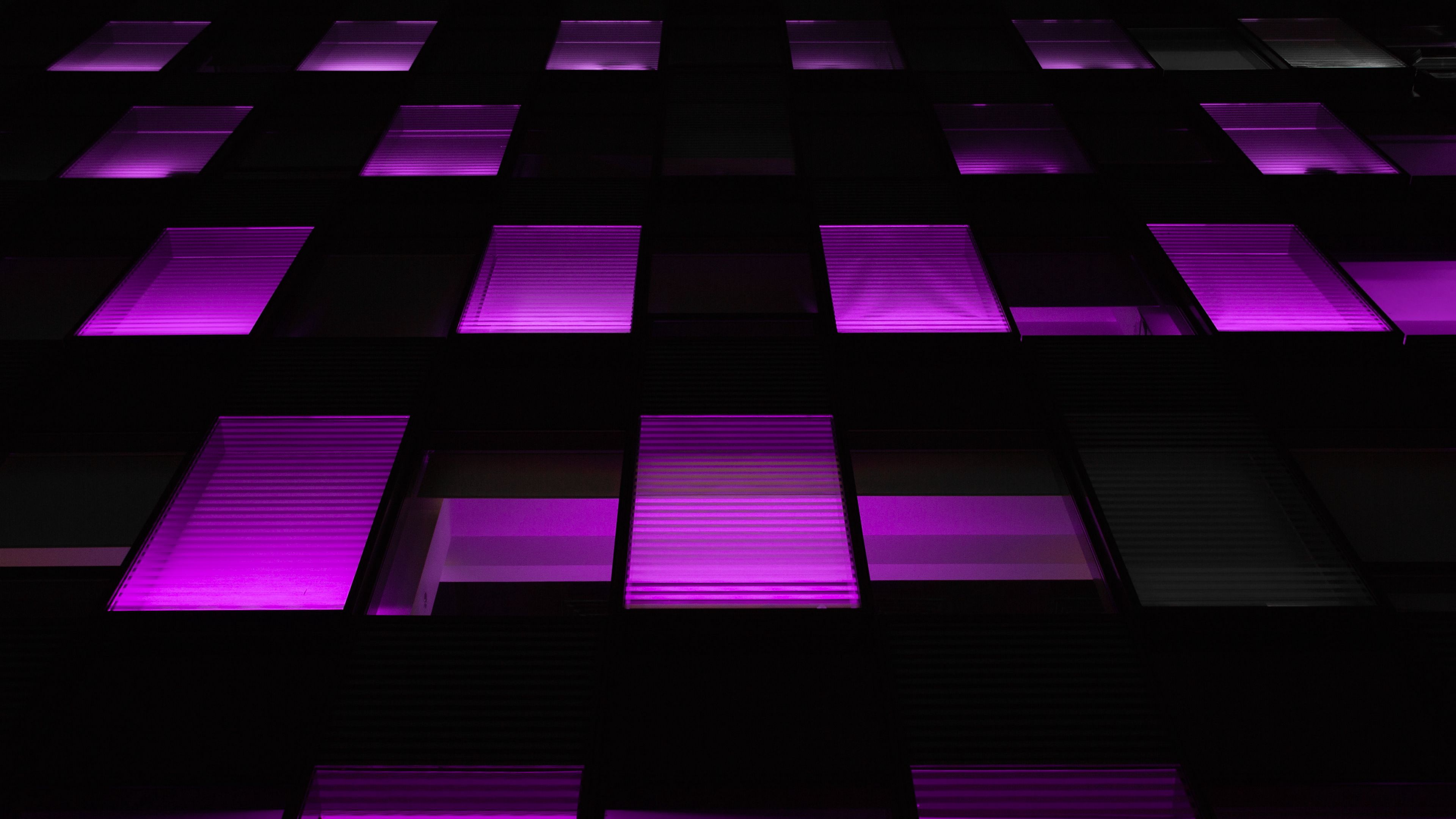 Purple Neon Grid Abstract 4K Wallpaper