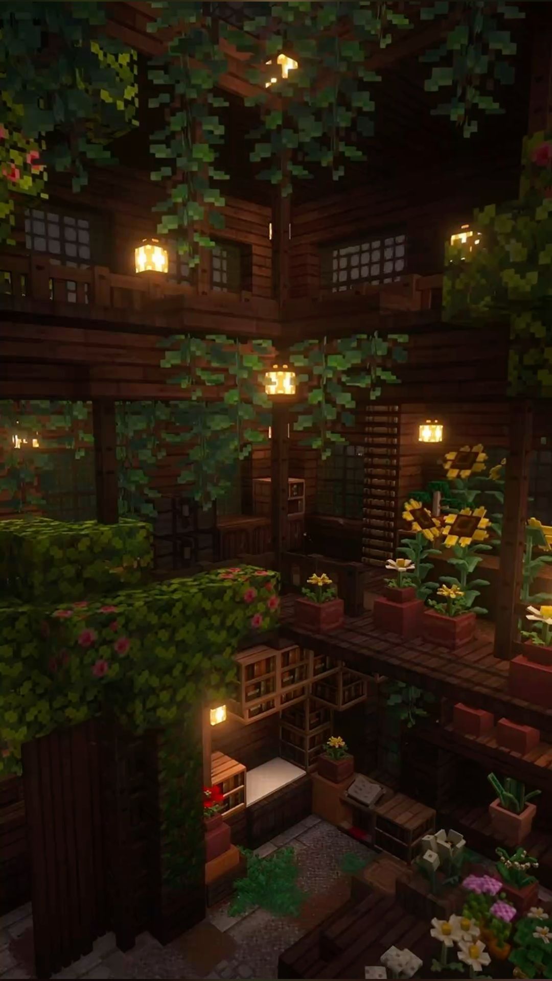 Minecraft Enchanted Forest Library Wallpaper