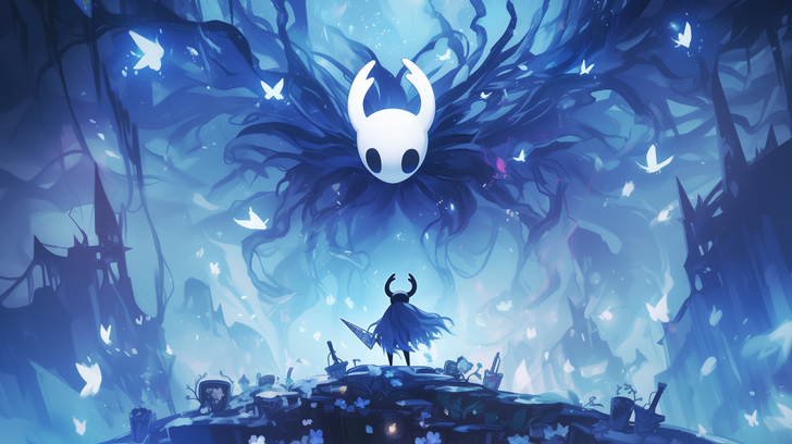 Hollow Knight 4K Wallpaper ya Roho ya Bluu
