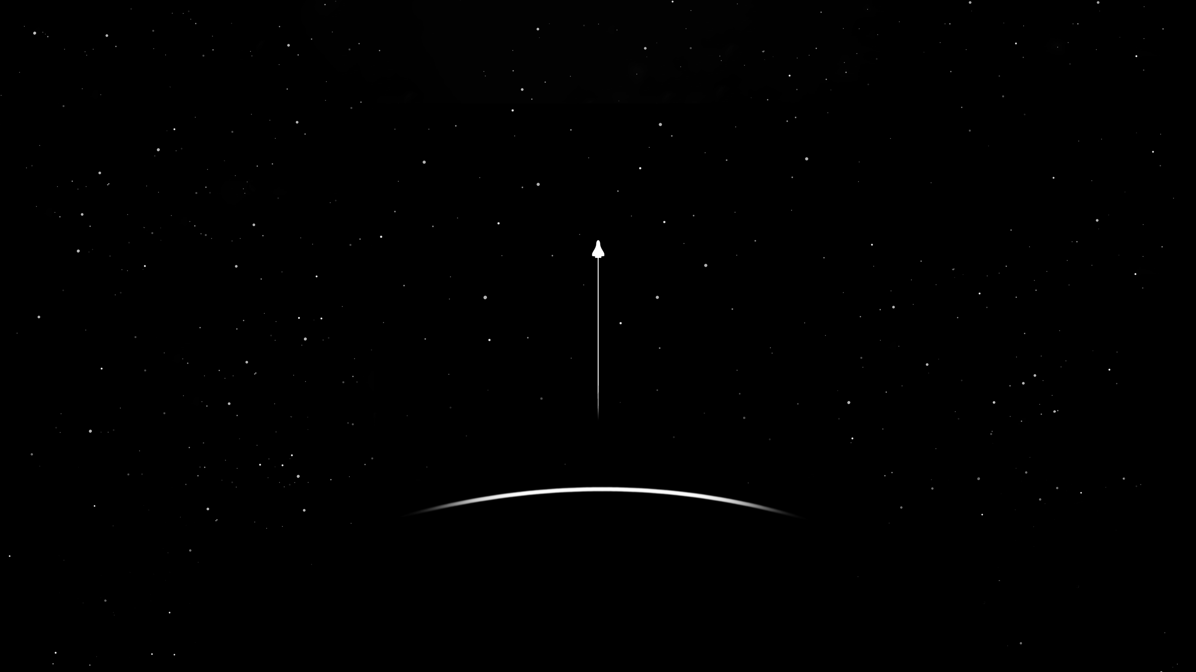 Minimalist Rocket Launch Space Wallpaper 4K