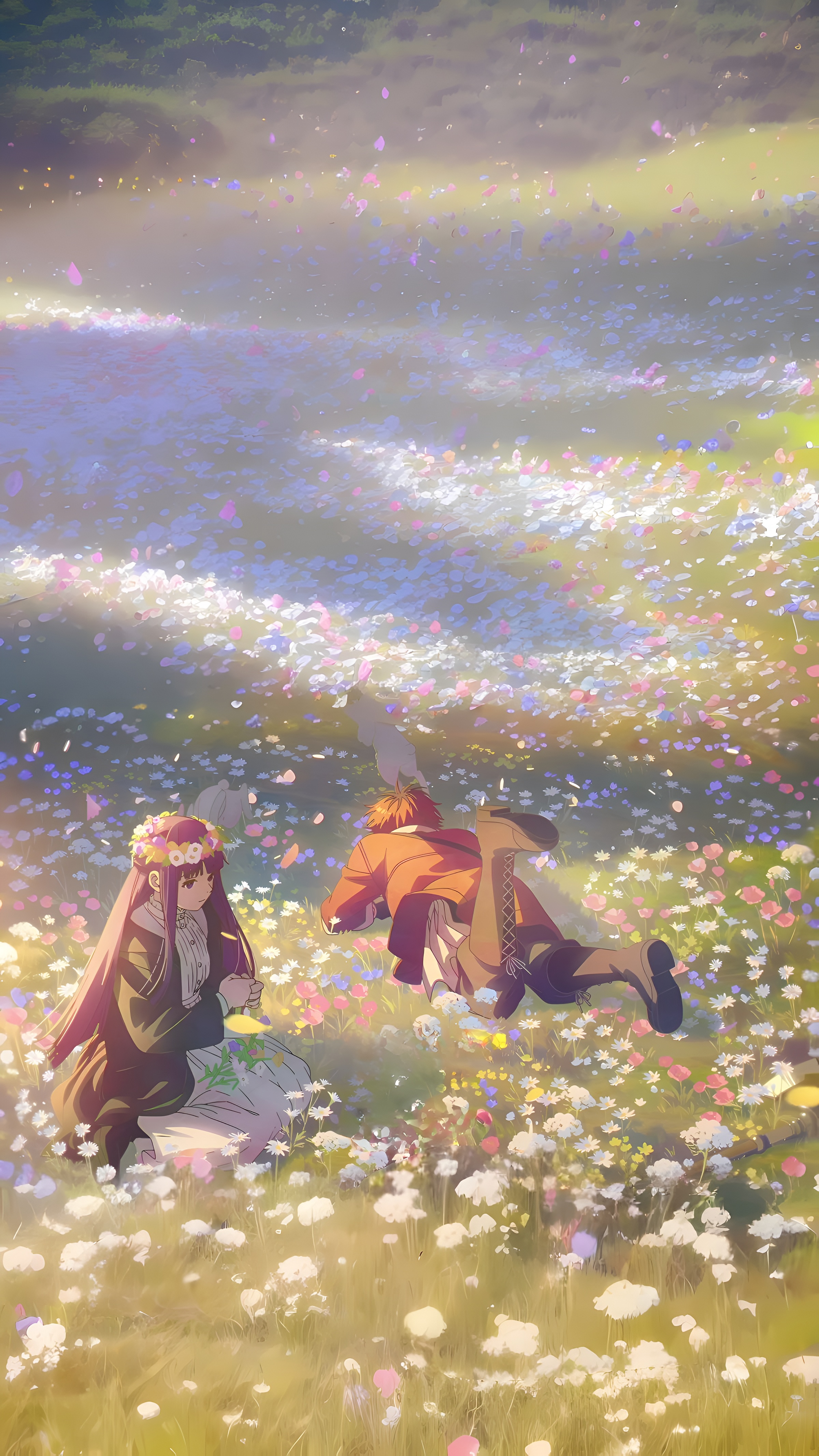 Frieren Flower Field Anime Wallpaper 4K