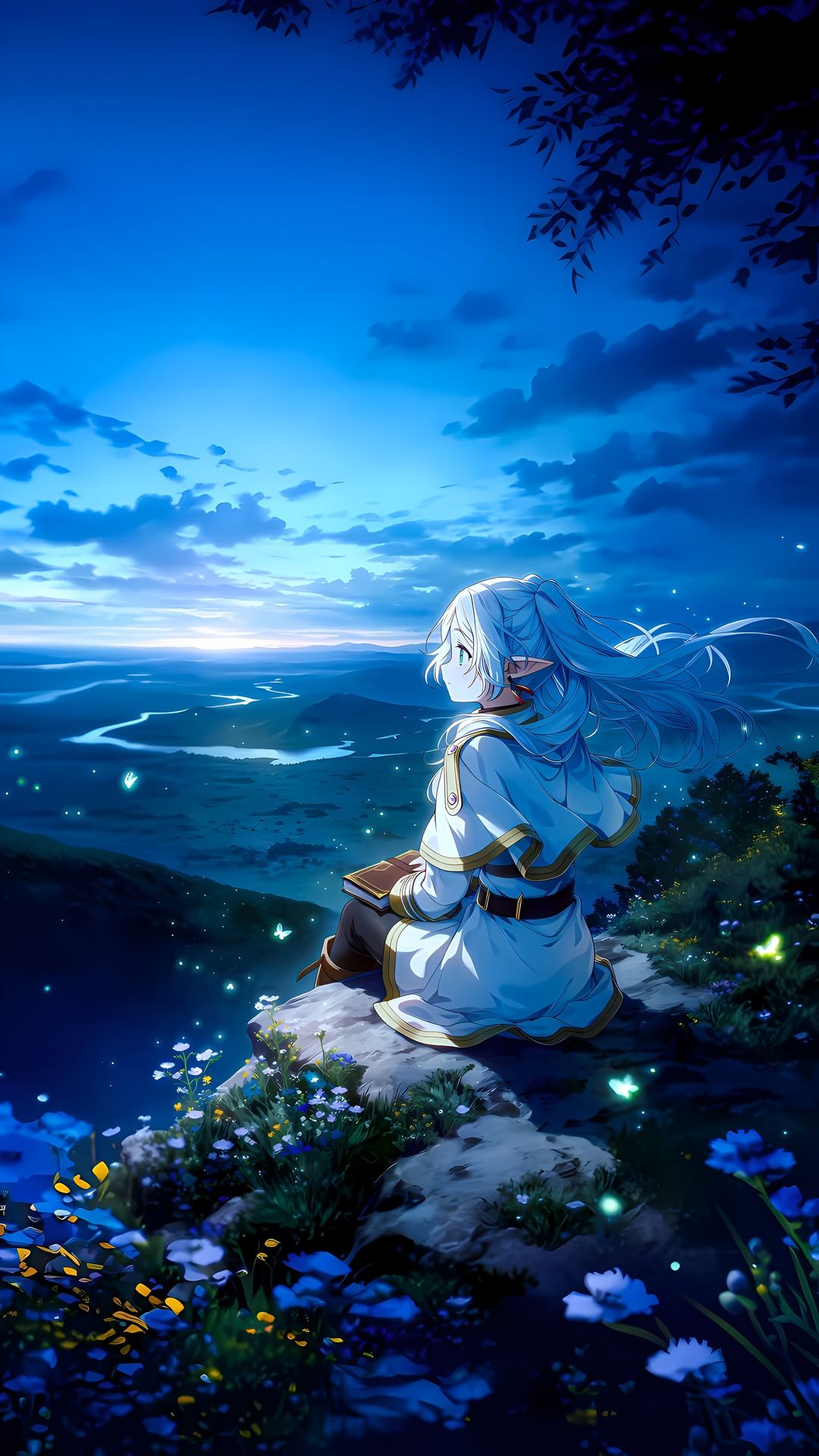 Tapet Anime Frieren Privelște în Lumina Lunii