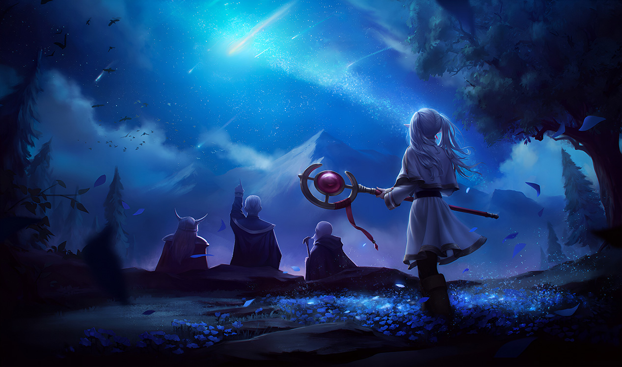 Frieren Beyond Journey's End Wallpaper ng Pagtingin sa Bituin