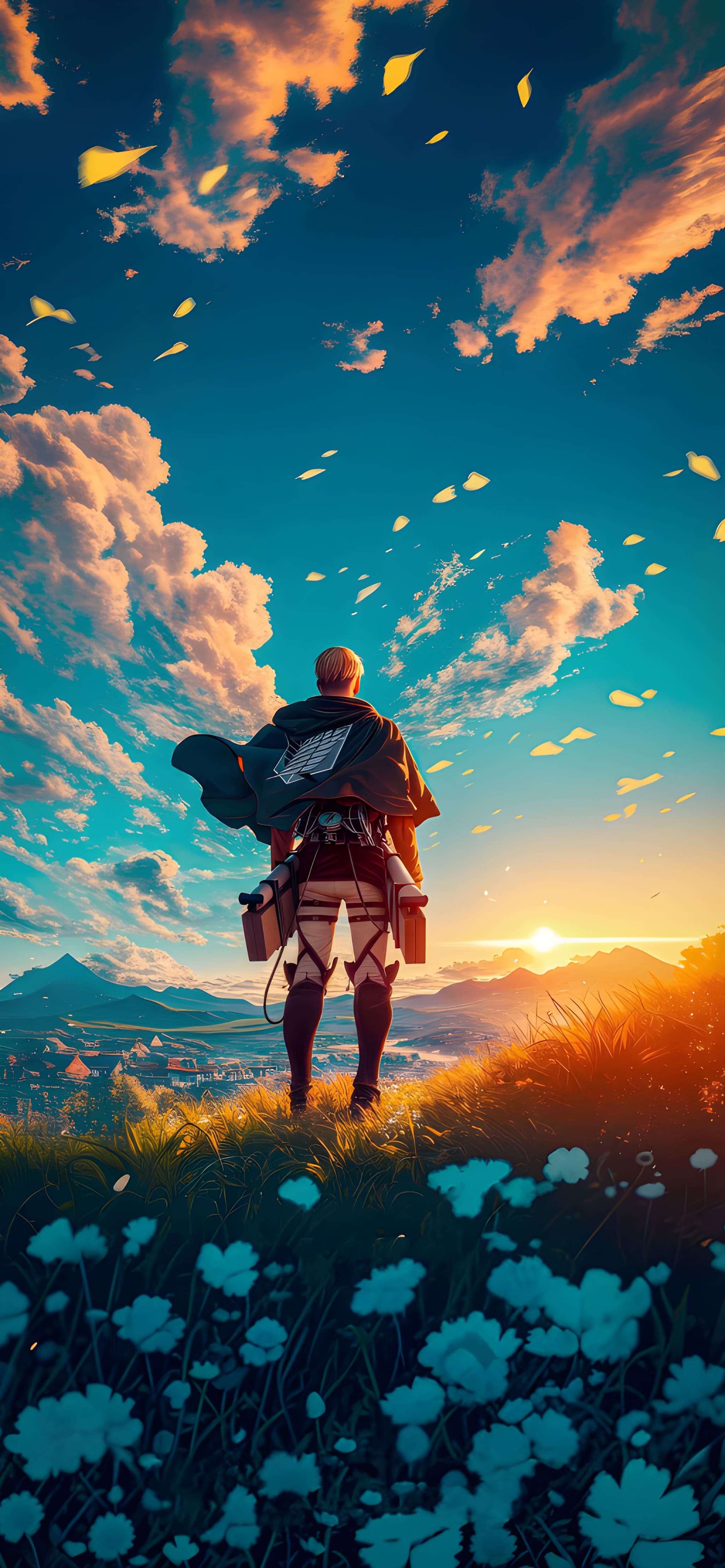 Attack on Titan Scout Regiment Sunset Wallpaper